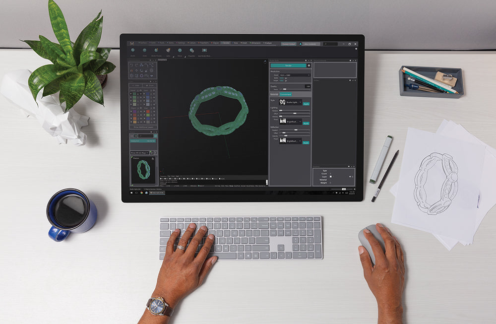 3d design for mens jewelry in CAD software
