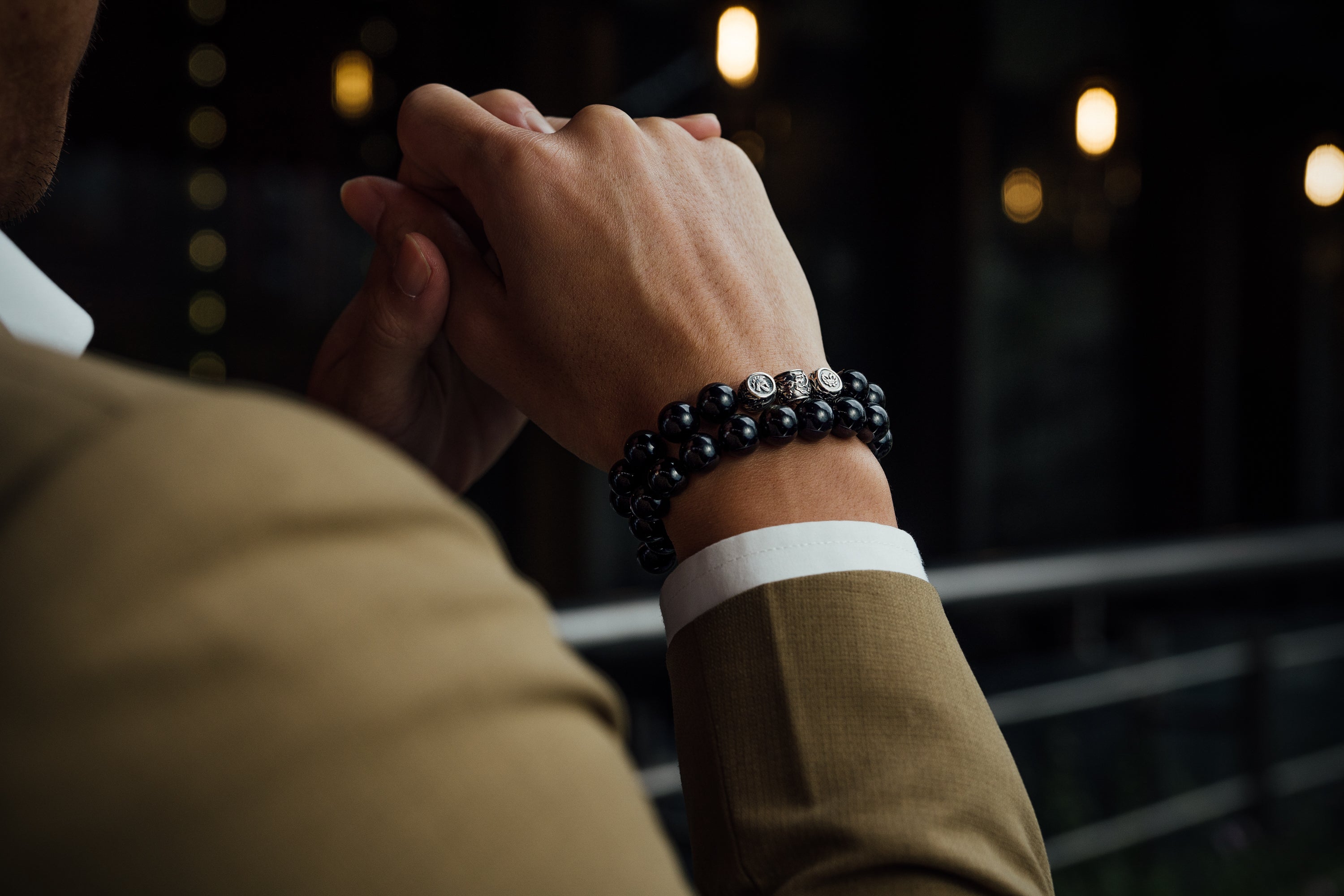 925 Silver Beaded Bracelets | Men's Stone Beaded Bracelets