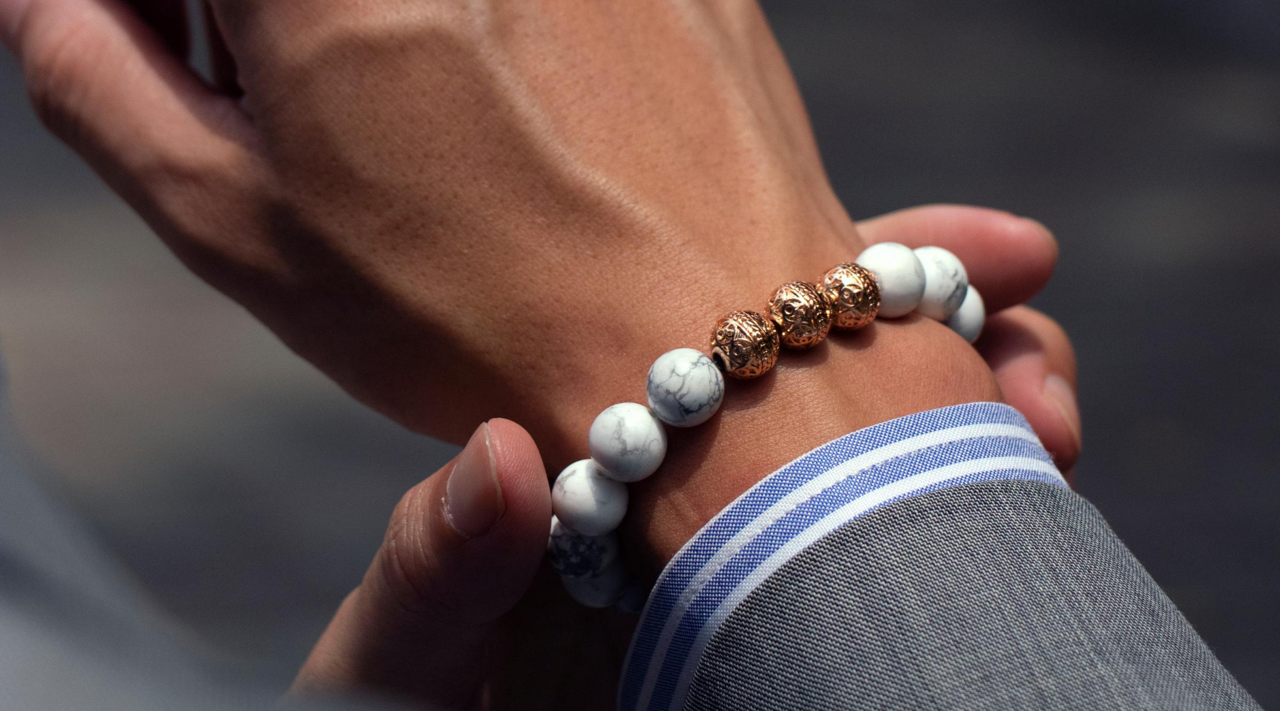 Men Beaded Bracelets | 925 Silver & 18k Gold Beaded Bracelets