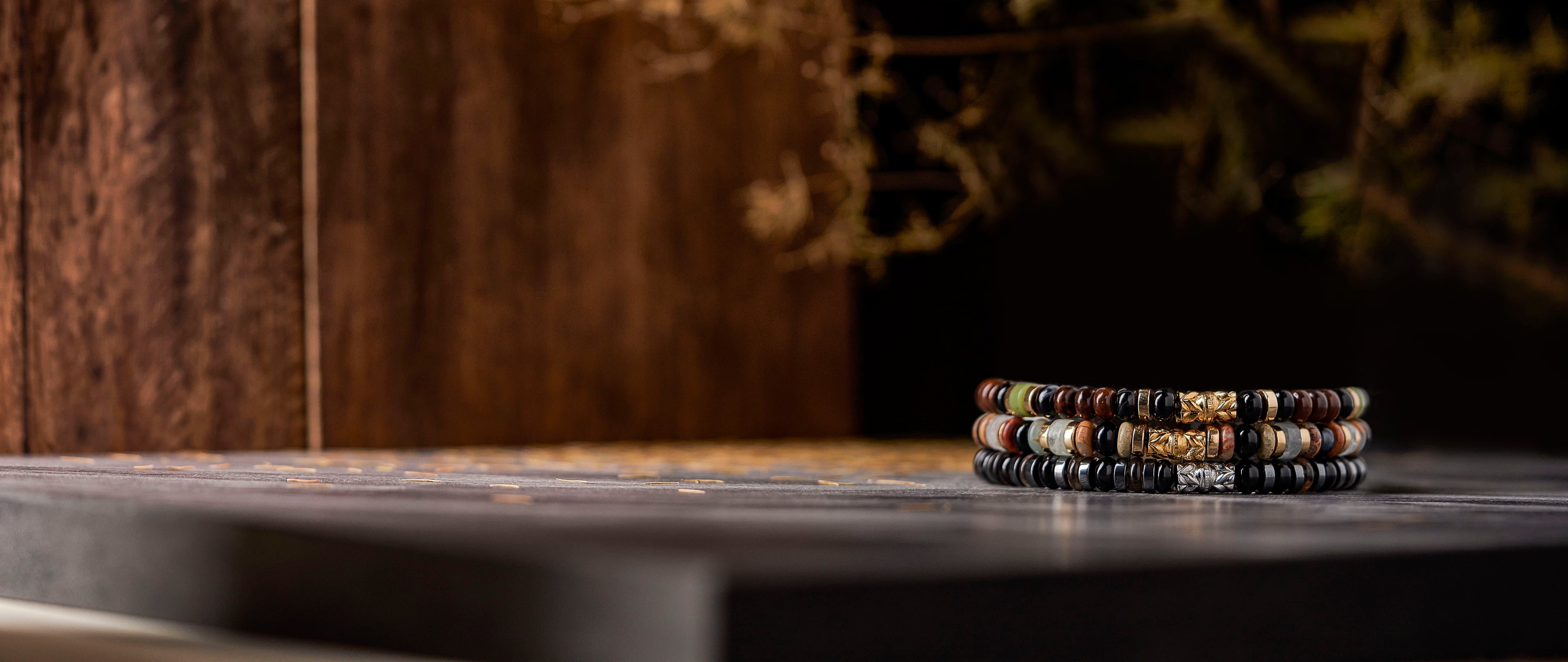mens beaded bracelet , mens bead bracelet, gold bracelet for men, brown bead bracelets