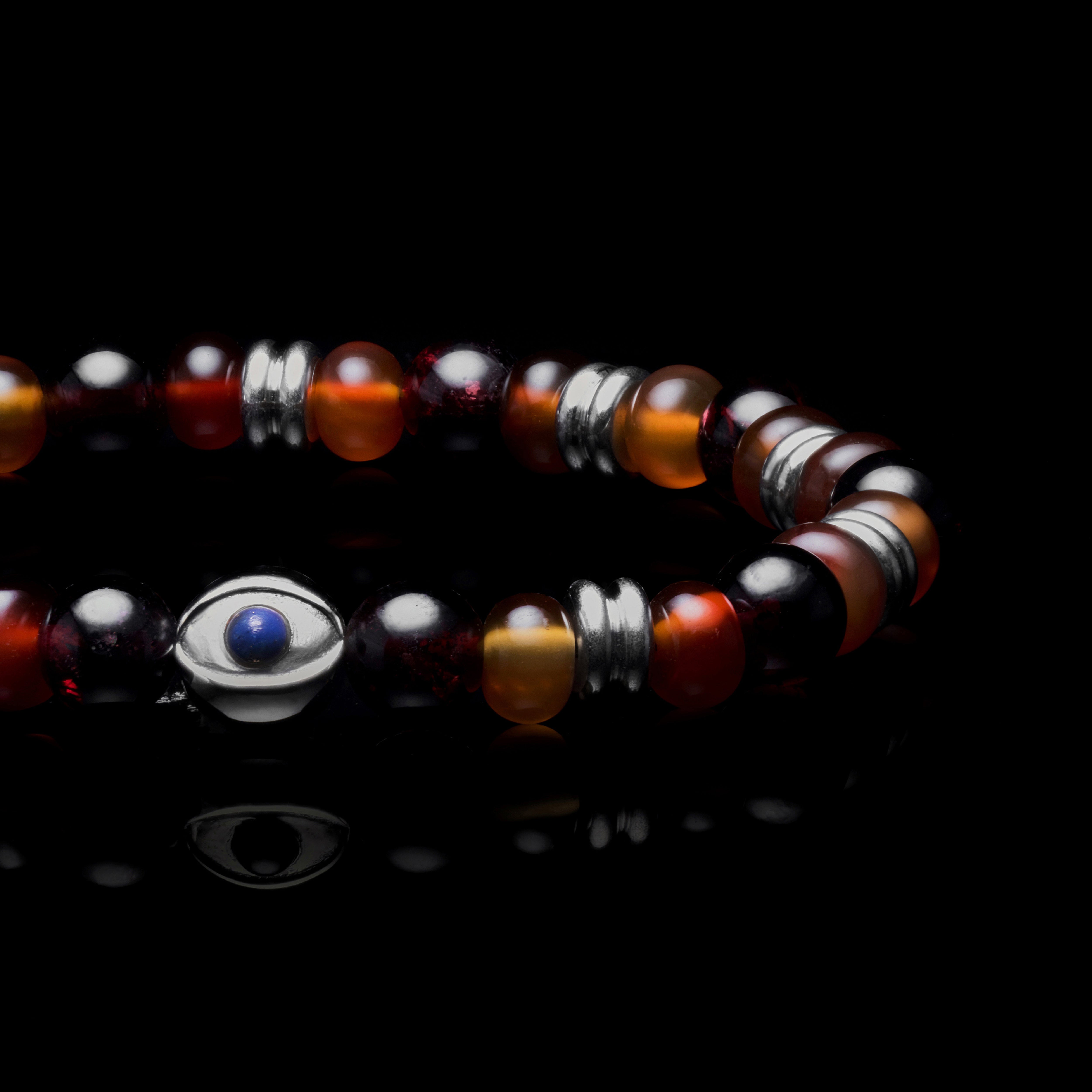 Evil Eye bracelet, Beaded bracelet, agate beaded bracelet