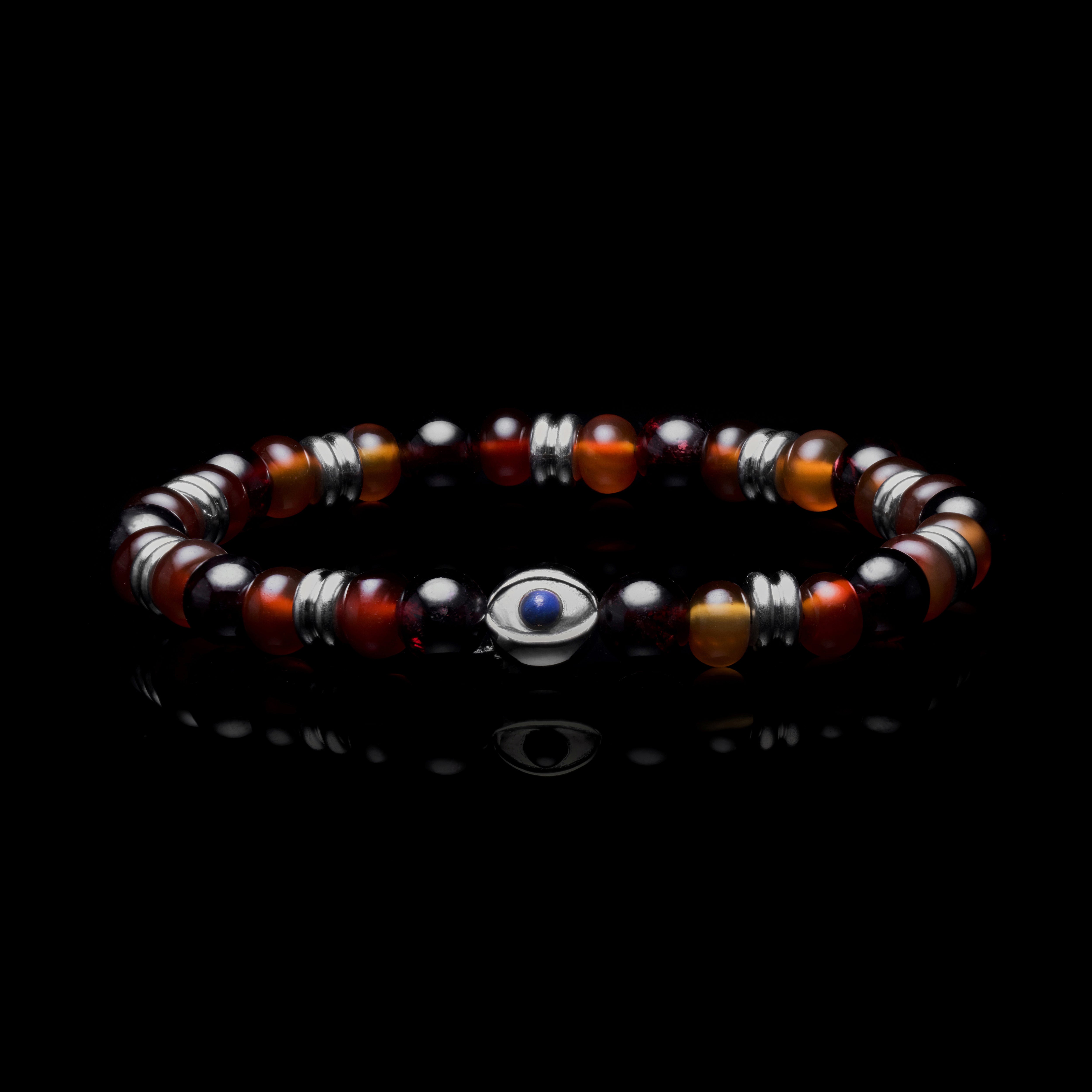 Evil Eye bracelet, Beaded bracelet, agate beaded bracelet