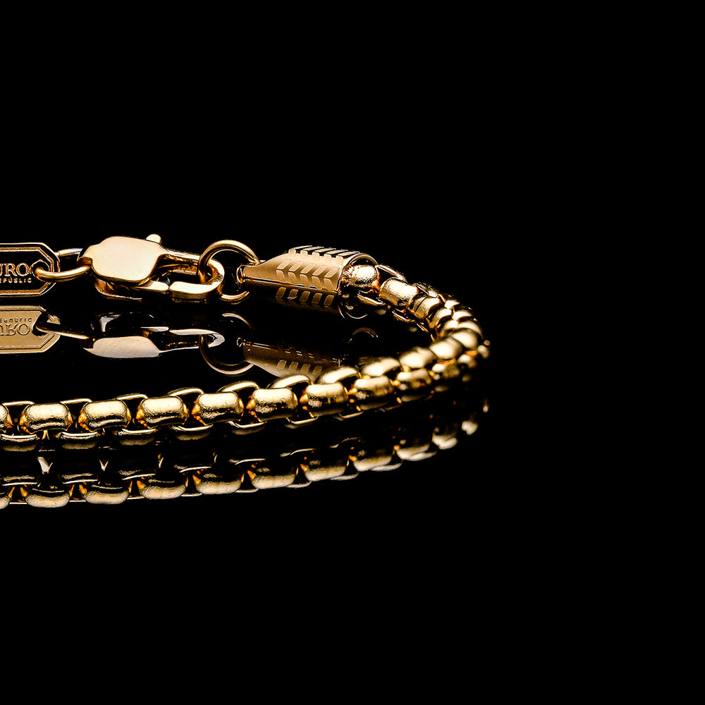 gold box chain bracelet for men, silver box chain bracelet for men