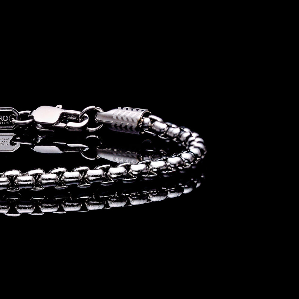 box chain bracelet for men, silver box chain bracelet for men