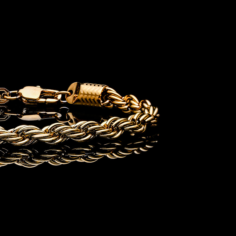 gold twisted chain bracelet for men