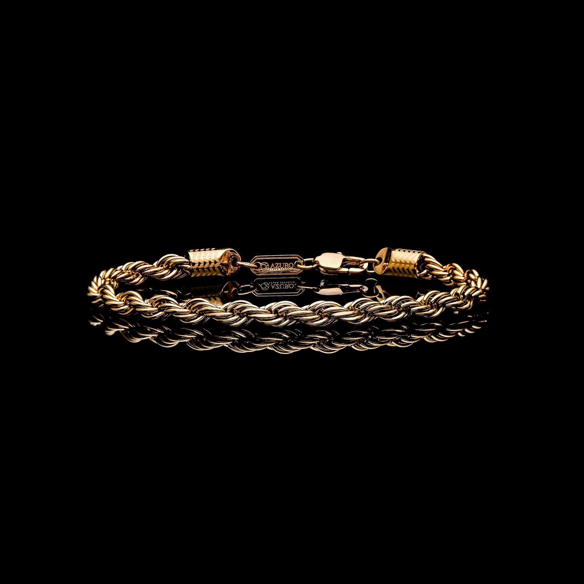 gold twisted chain bracelet for men