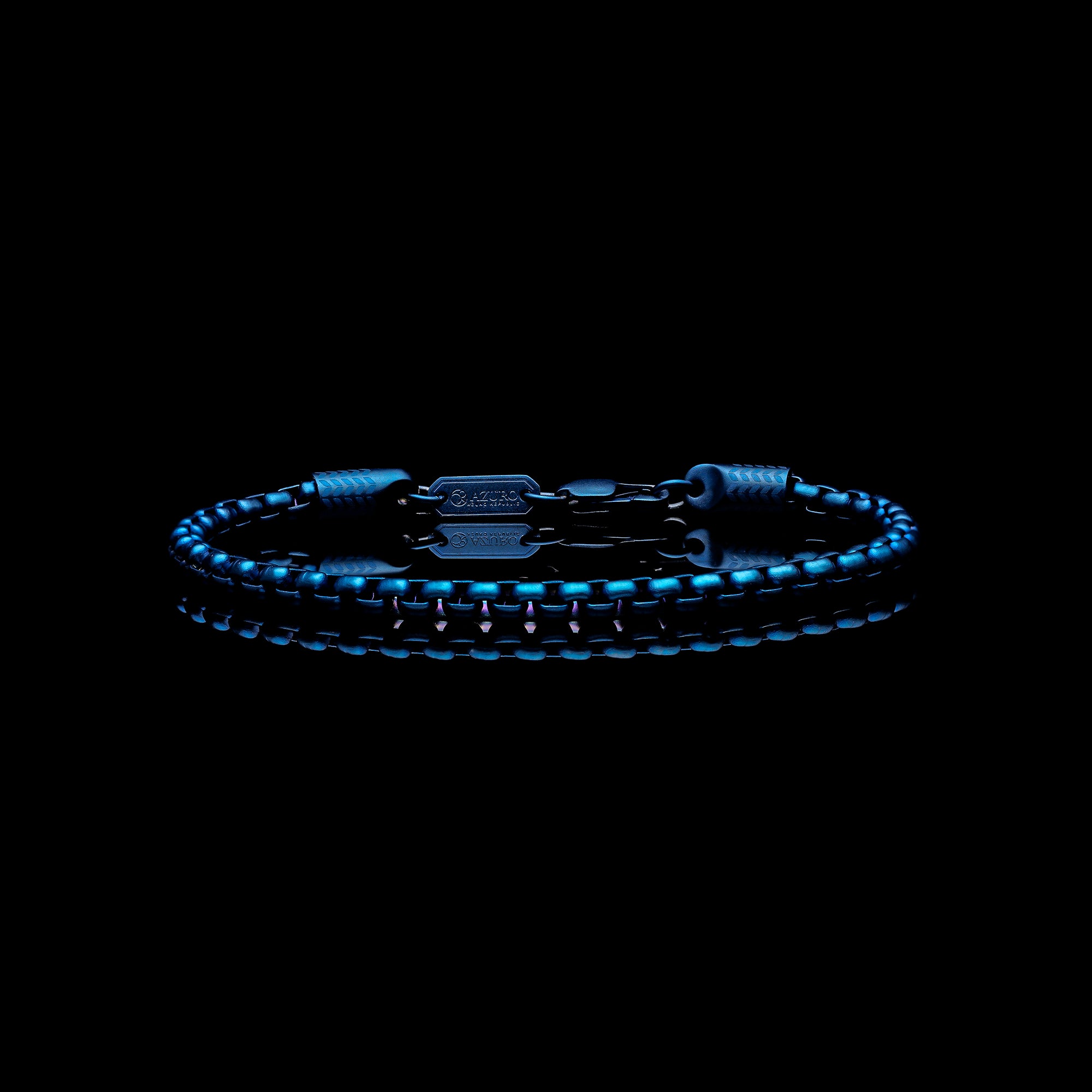 blue box chain bracelet for men