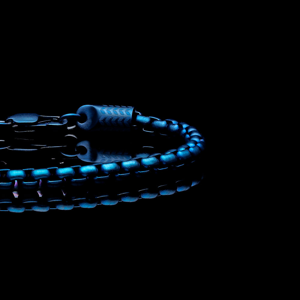 blue box chain bracelet for men