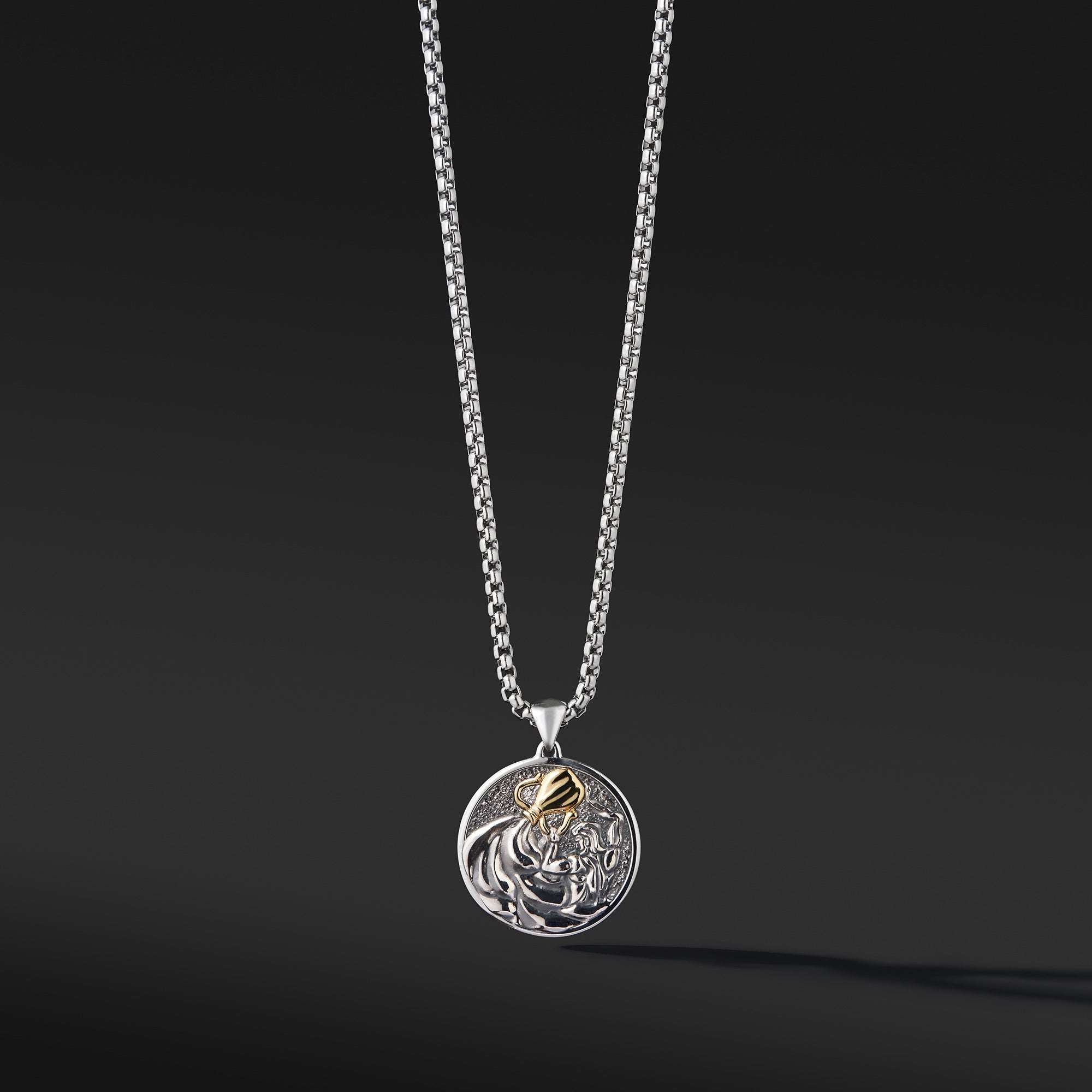 Zodiac necklace, Aquarius pendant necklace, Star sign necklace for men,