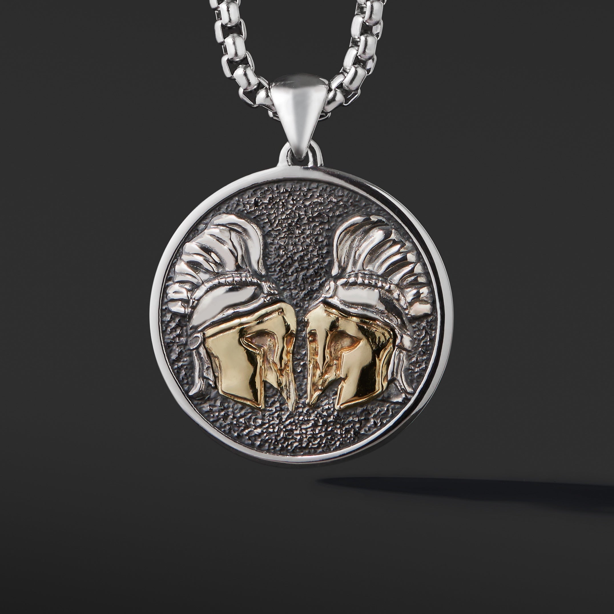 Gemini Pendant Zodiac Necklace - Sterling Silver with 18K Solid Gold