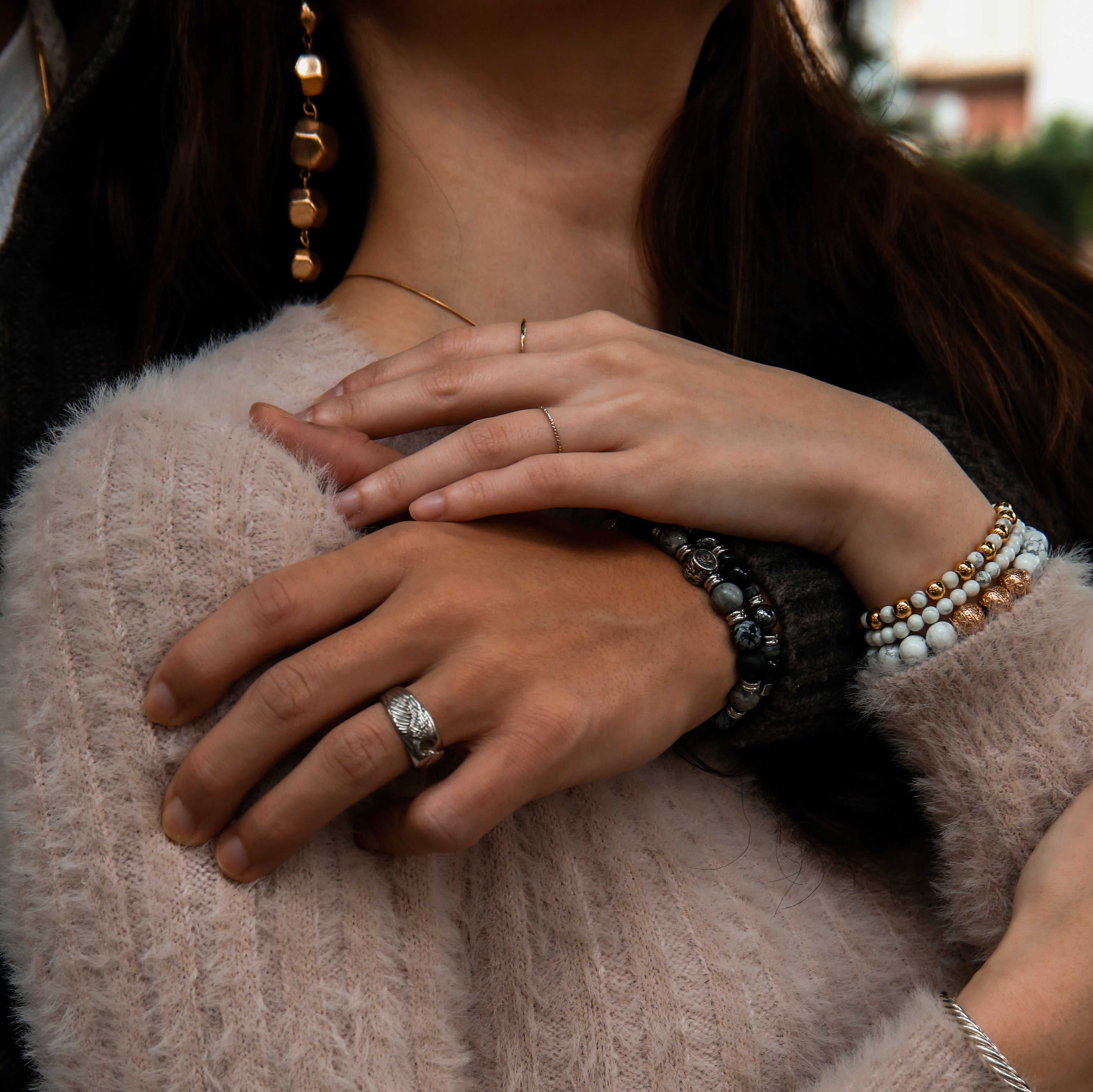 gemstones bracelets, stack bracelets for women, women bracelets, beaded bracelets, rose gold beaded bracelets, rose gold bracelets for women.
