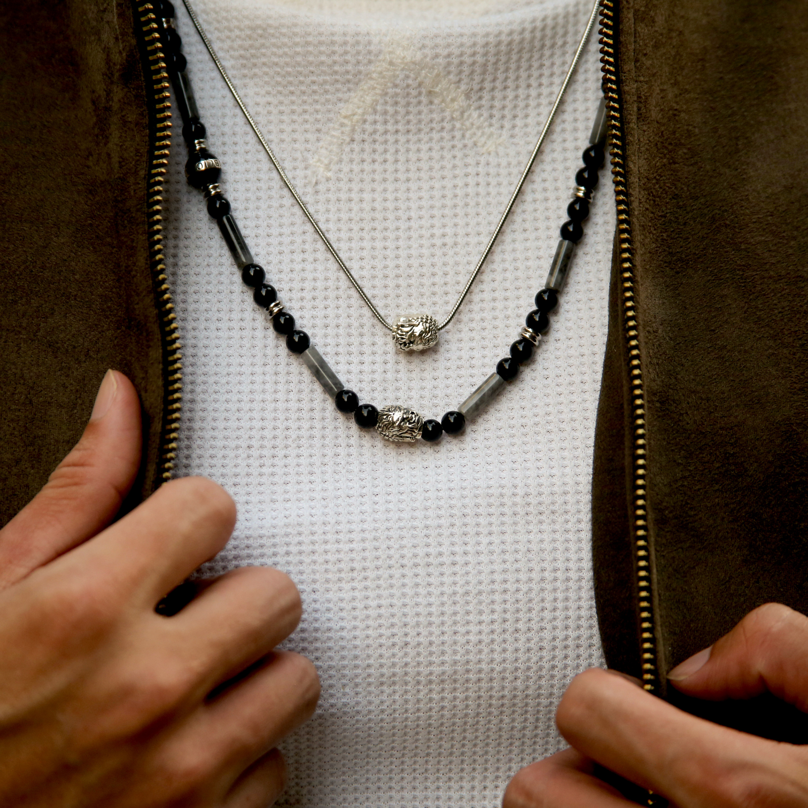 Buddha necklaces for men. Gold Buddha necklaces. Silver Buddha necklaces. Buddha Zen jewelry. Men Buddha jewelry. Necklaces with Buddha's head for men. Silver beaded Necklaces. Men's Beaded buddha necklaces