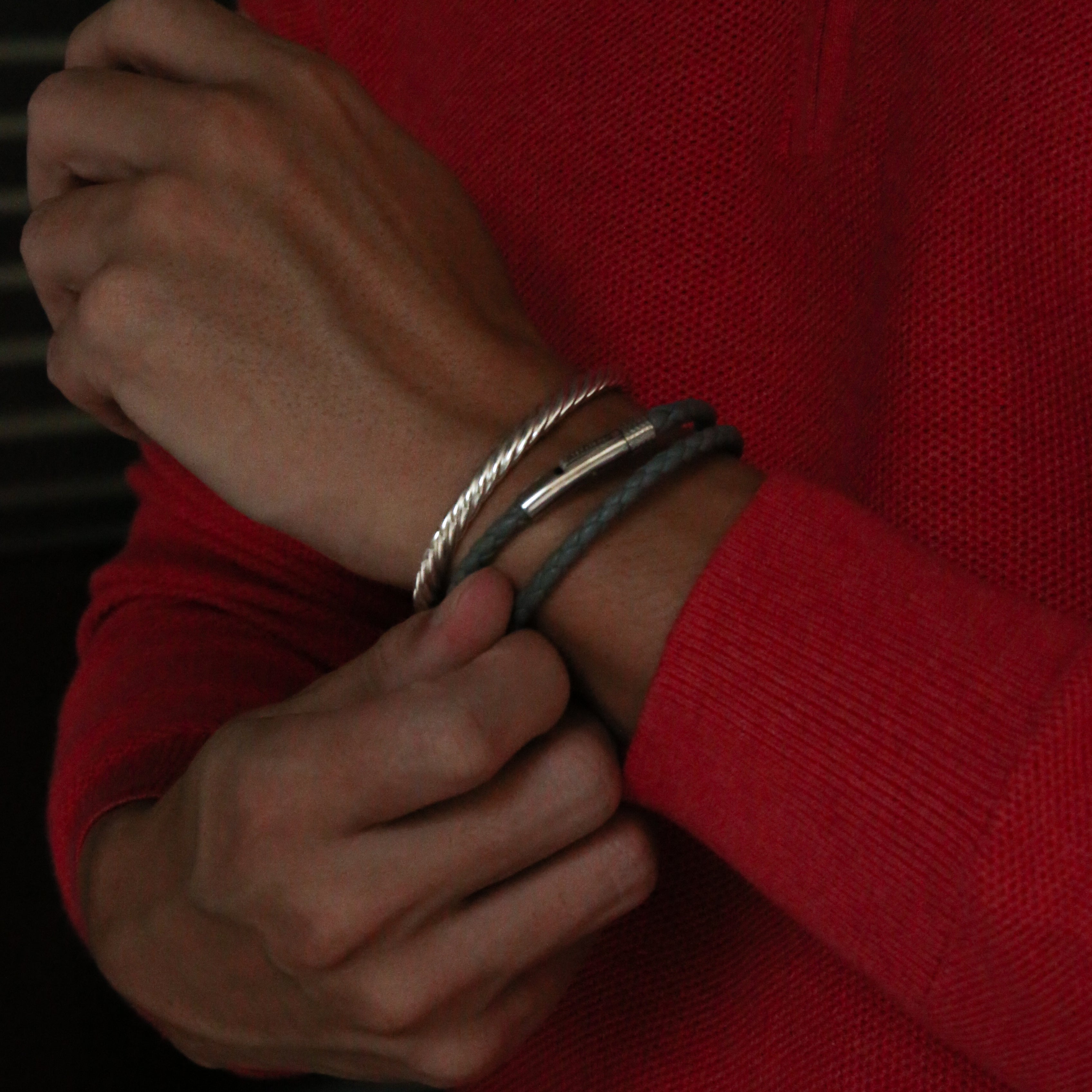 Leather bracelets are one of the stylish types of bracelets. Offering black leather bracelets, leather wrap bracelets, braided leather bracelets. Personalized leather bracelets with engraved names are available through our customized service.