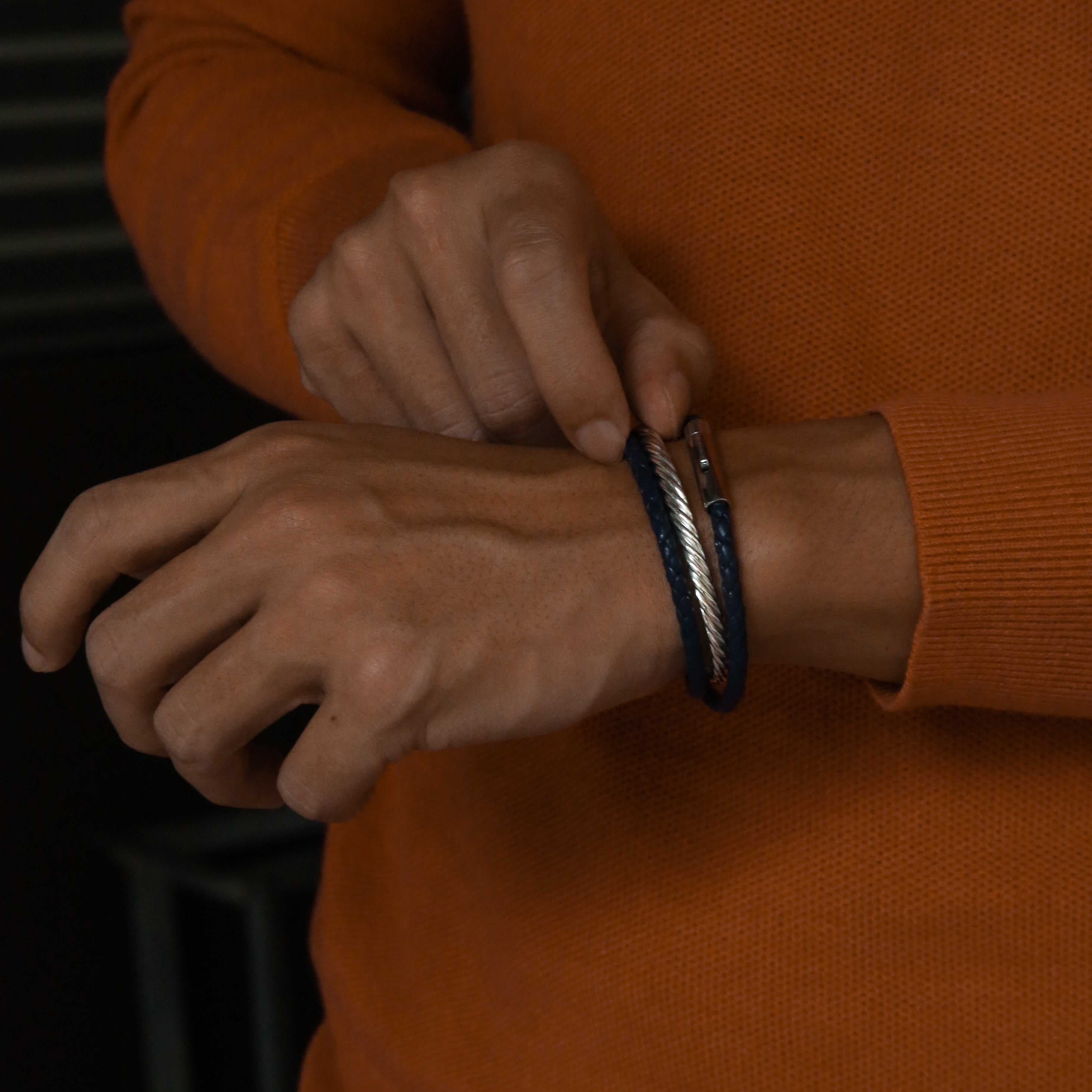 Leather bracelets are one of the stylish types of bracelets. Offering black leather bracelets, leather wrap bracelets, braided leather bracelets. Personalized leather bracelets with engraved names are available through our customized service.