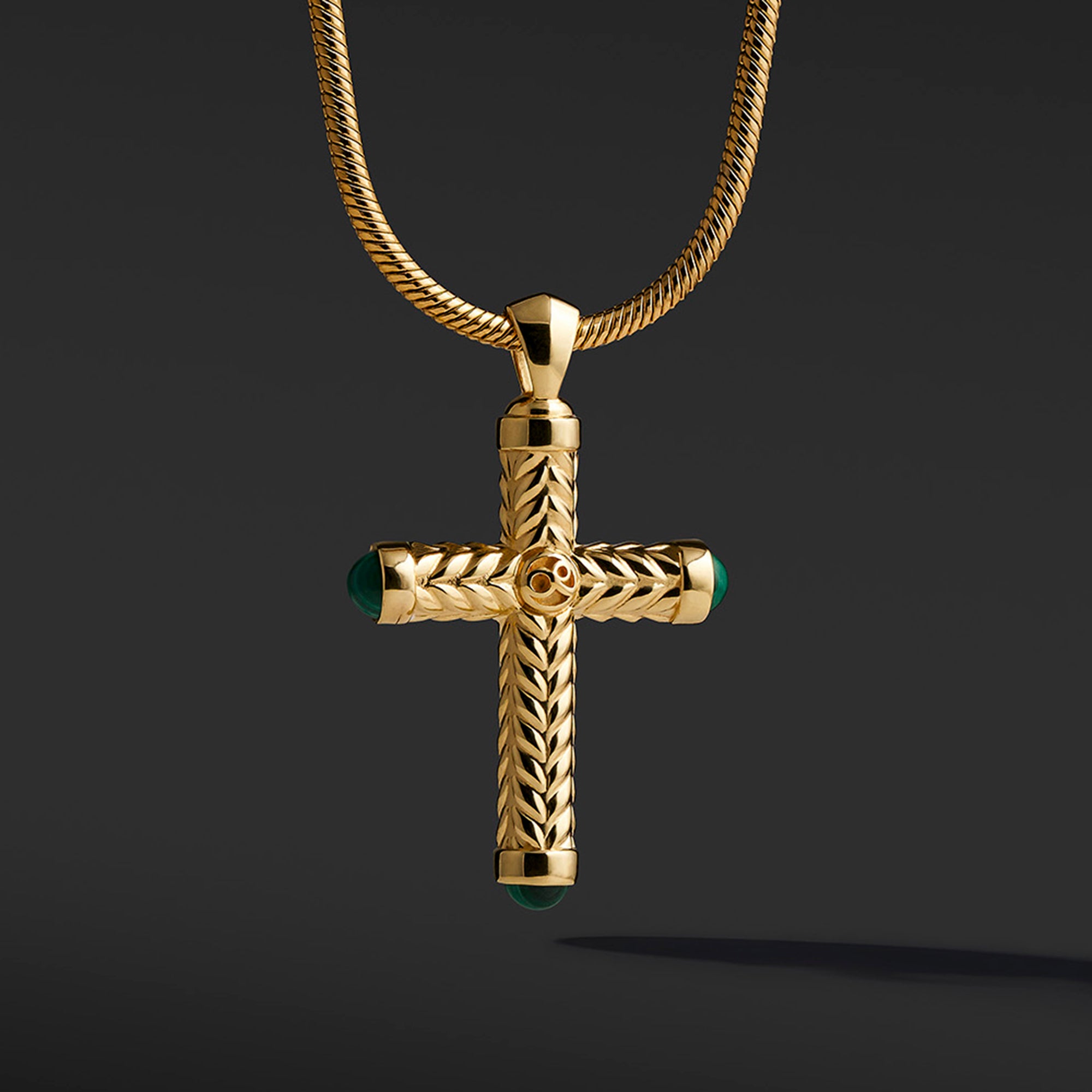 Azuro Republic Gold Cross Pendant 24K Gold Cross Necklace For Men
