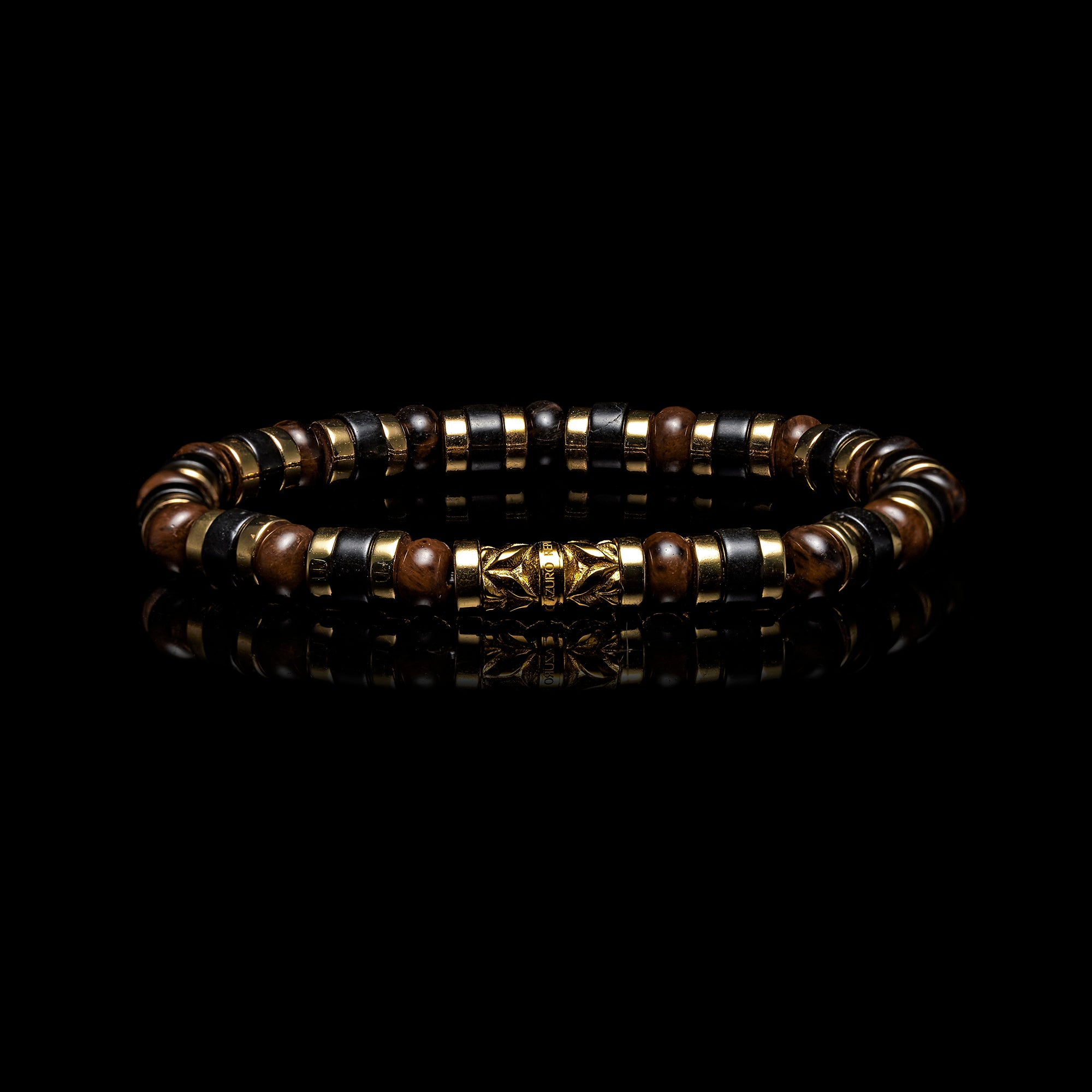 mens beaded bracelet , mens bead bracelet, gold bracelet for men, brown bead bracelets