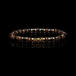 mens beaded bracelet , mens bead bracelet, gold bracelet for men, brown bead bracelets 