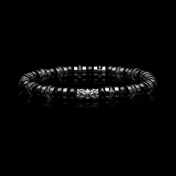 mens beaded bracelet , mens bead bracelet, gold bracelet for men, dark bead bracelets, black beaded bracelet 