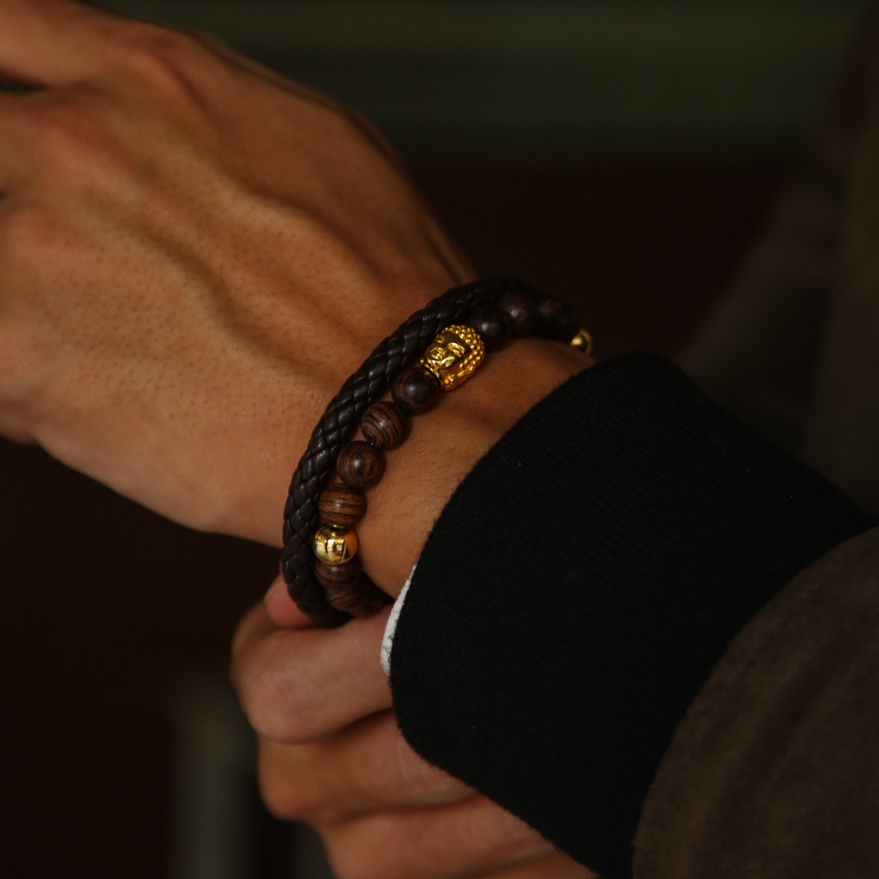 Leather bracelets are one of the stylish types of bracelets. Offering black leather bracelets, leather wrap bracelets, braided leather bracelets. Personalized leather bracelets with engraved names are available through our customized service.