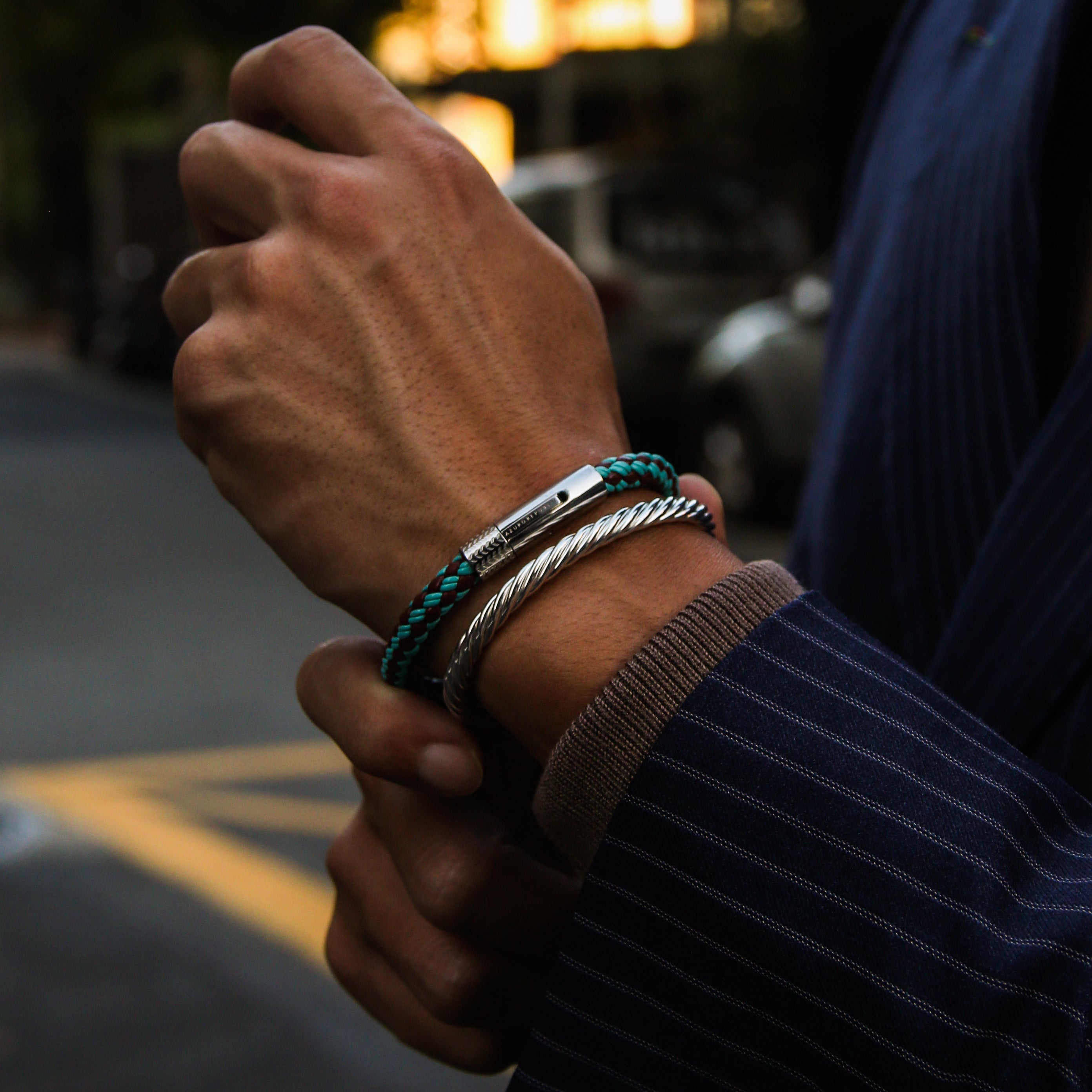 Leather bracelets are one of the stylish types of bracelets. Offering black leather bracelets, leather wrap bracelets, braided leather bracelets. Personalized leather bracelets with engraved names are available through our customized service.