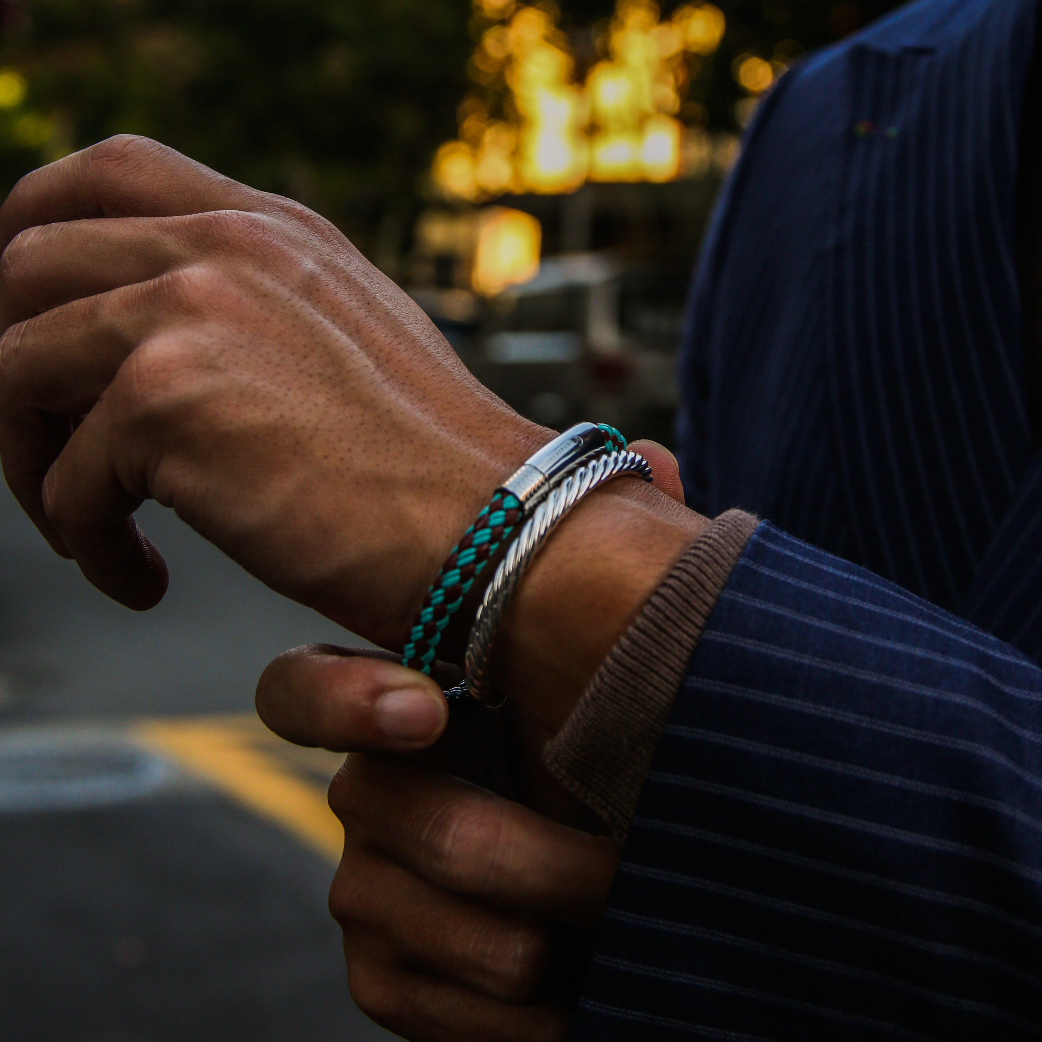 Leather bracelets are one of the stylish types of bracelets. Offering black leather bracelets, leather wrap bracelets, braided leather bracelets. Personalized leather bracelets with engraved names are available through our customized service.