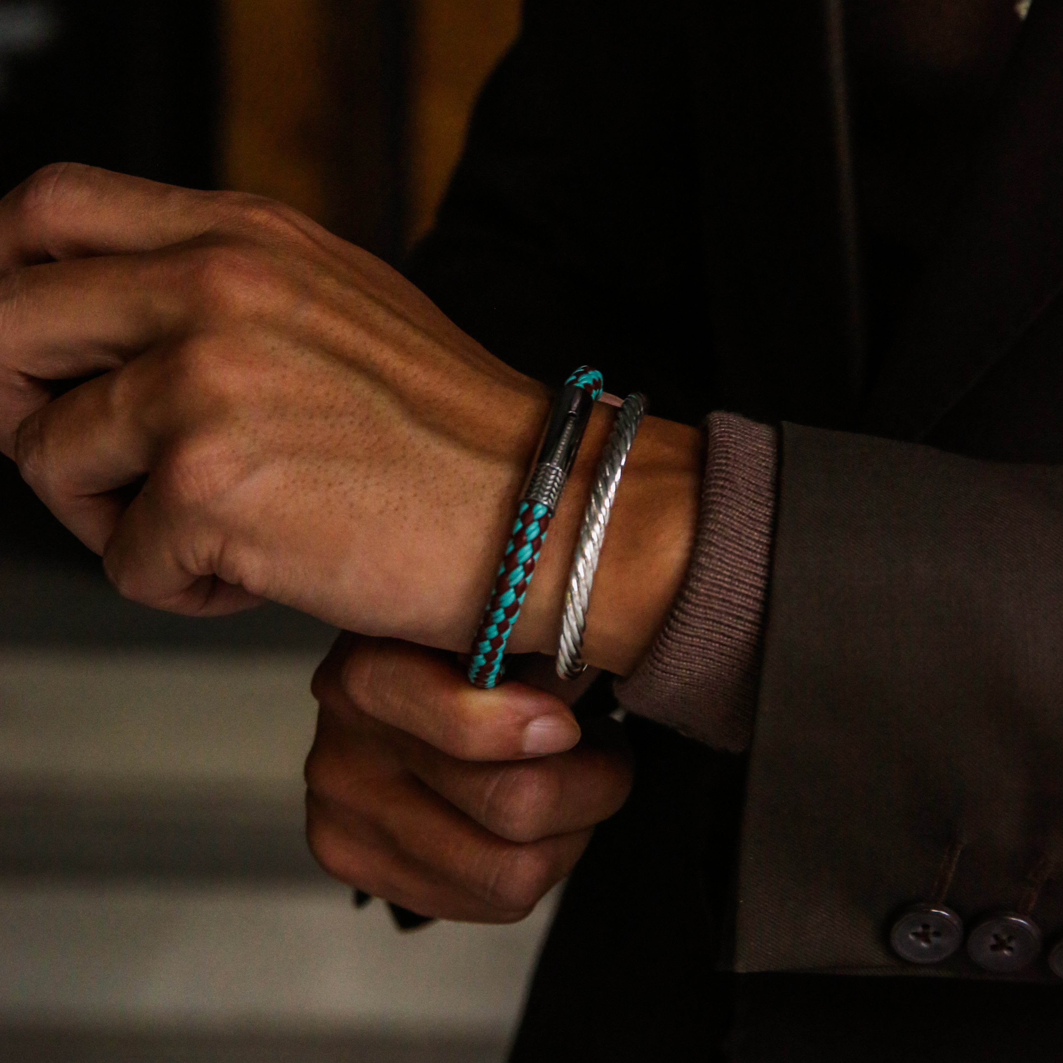 Leather bracelets are one of the stylish types of bracelets. Offering black leather bracelets, leather wrap bracelets, braided leather bracelets. Personalized leather bracelets with engraved names are available through our customized service.