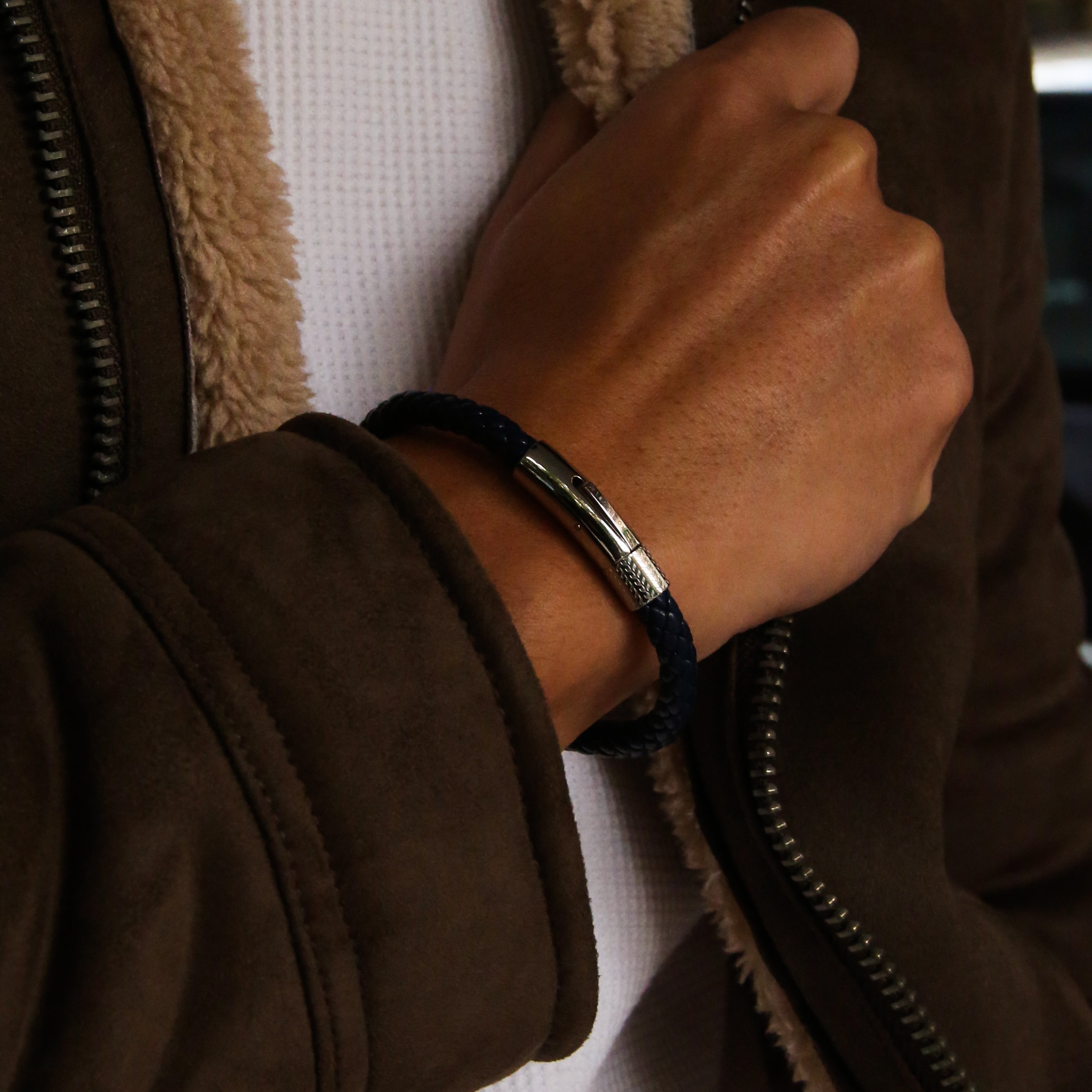 Leather bracelets are one of the stylish types of bracelets. Offering black leather bracelets, leather wrap bracelets, braided leather bracelets. Personalized leather bracelets with engraved names are available through our customized service.