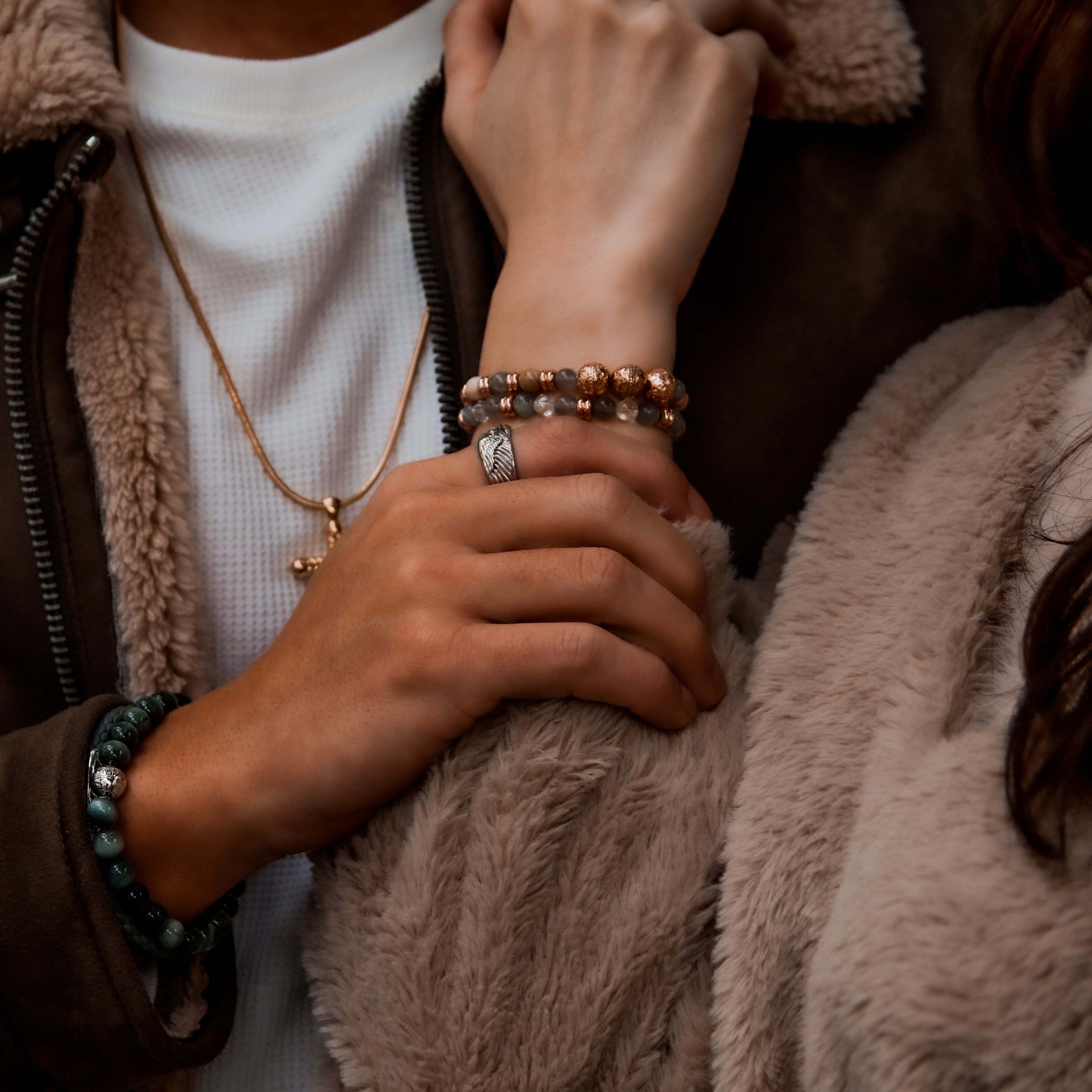 gemstones bracelets, stack bracelets for women, women bracelets, beaded bracelets, rose gold beaded bracelets, rose gold bracelets for women.