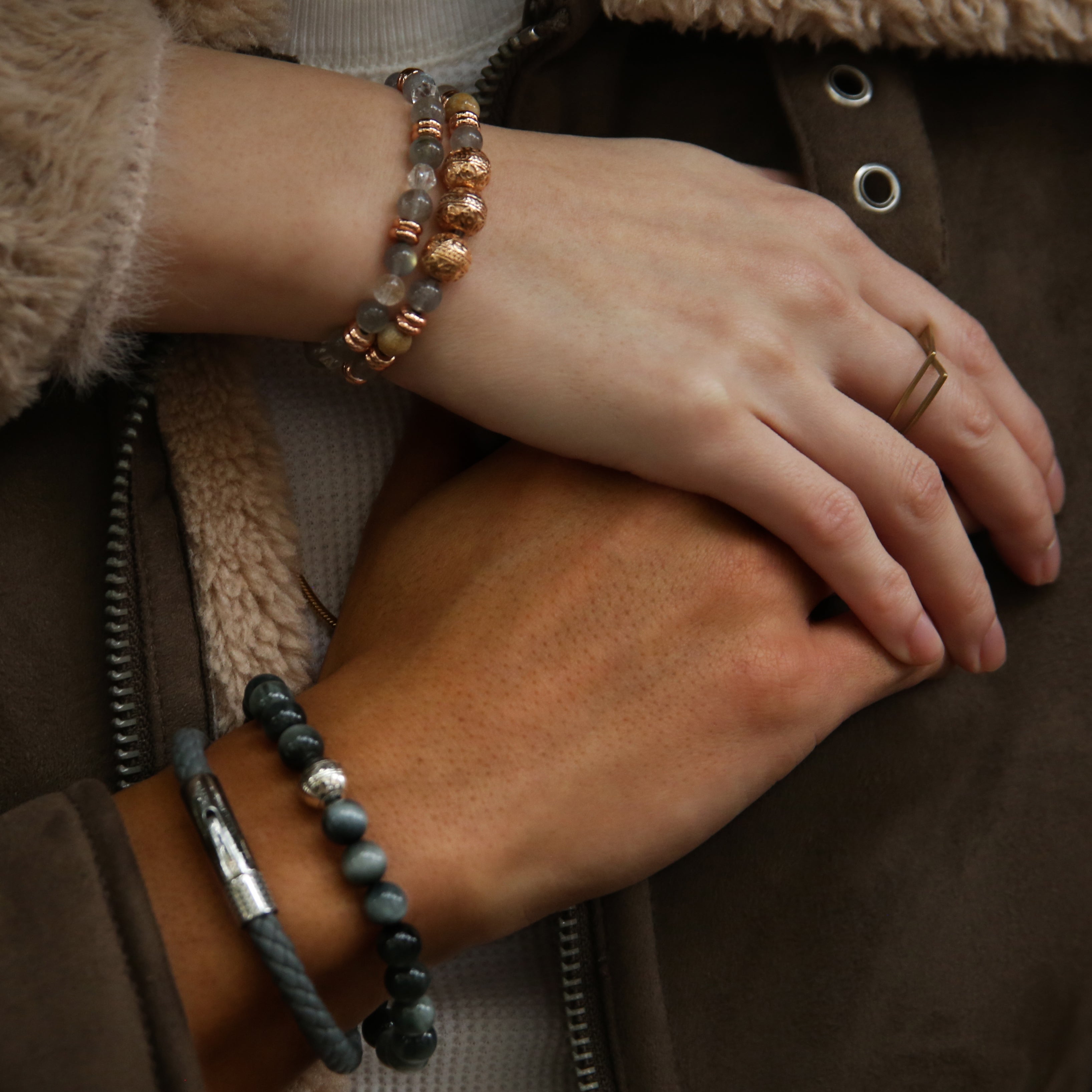 The Romance - Rose Gold Beaded Bracelets