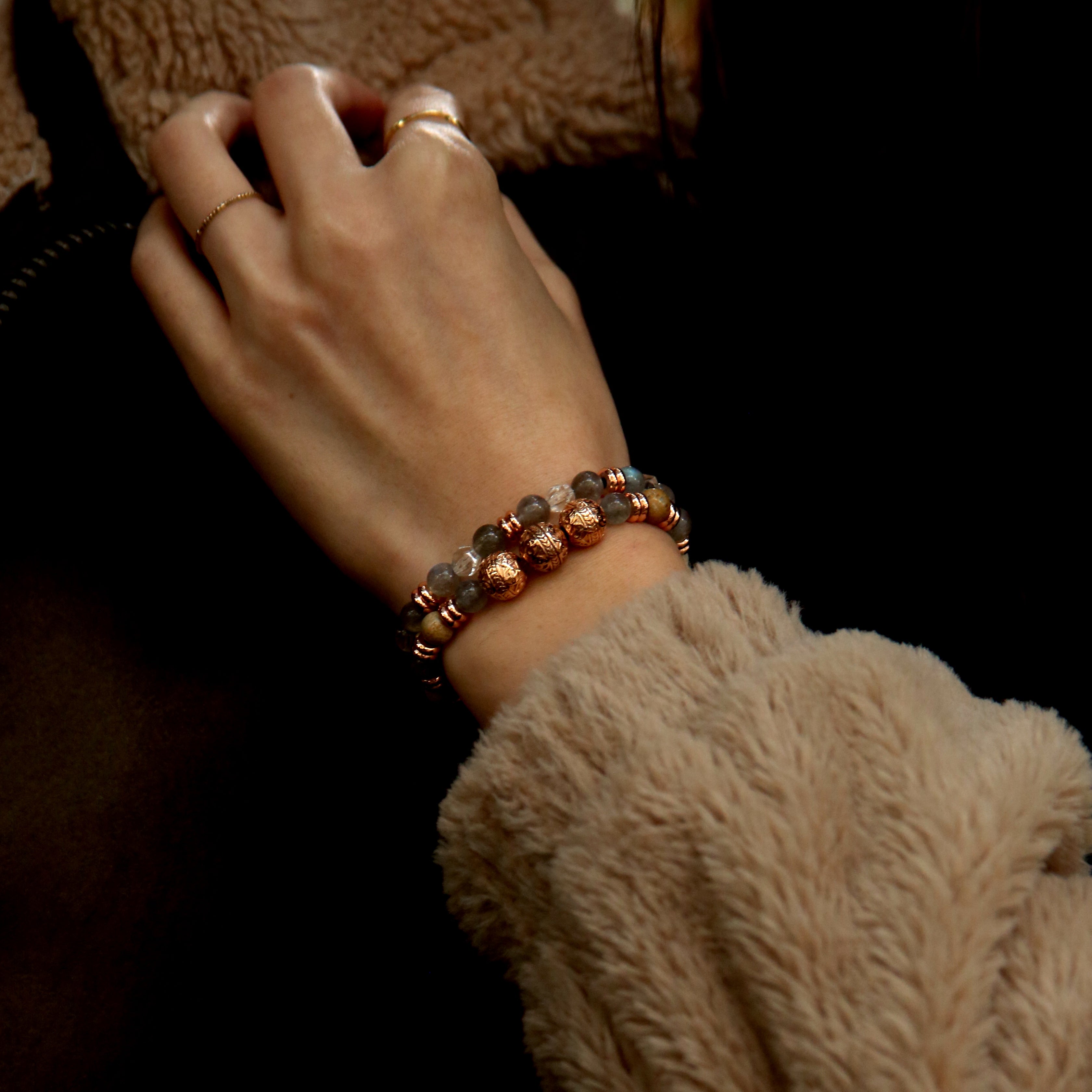 gemstones bracelets, stack bracelets for women, women bracelets, beaded bracelets, rose gold beaded bracelets, rose gold bracelets for women.