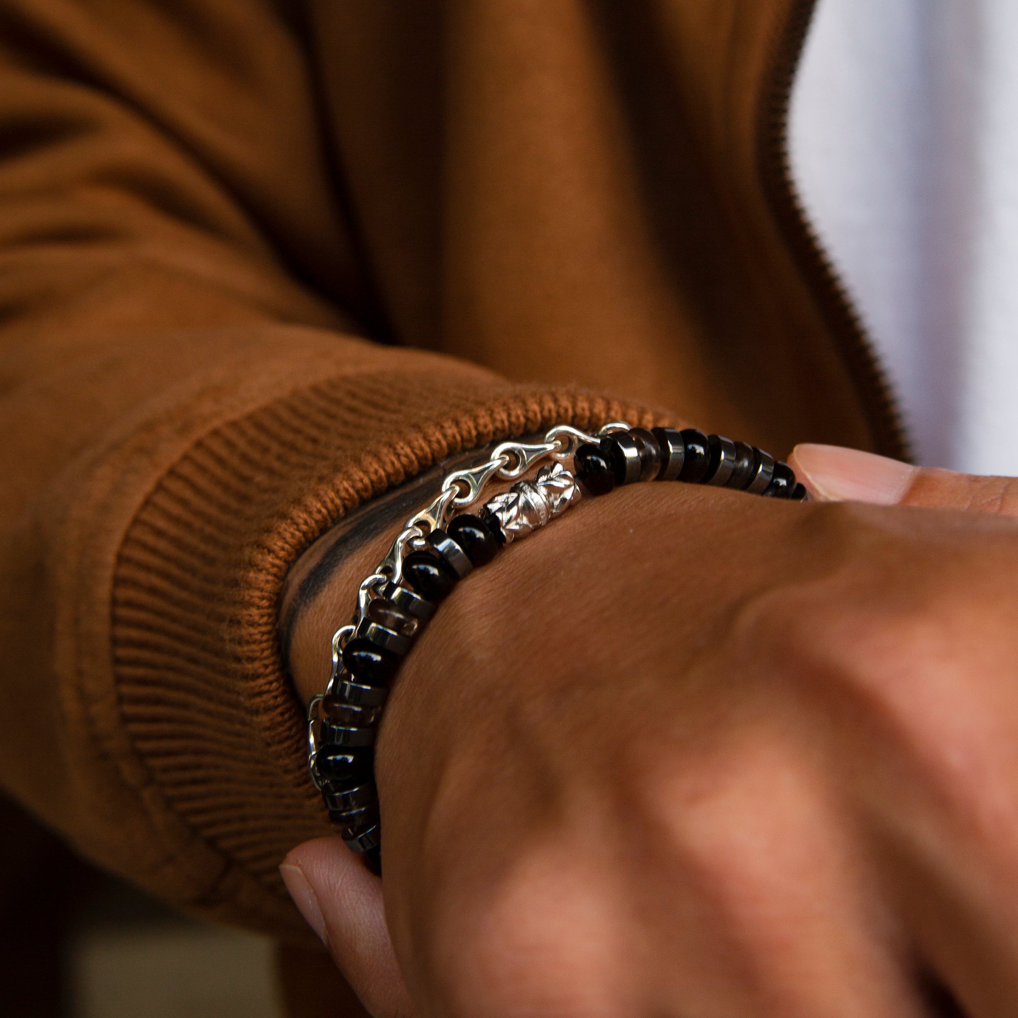 mens beaded bracelet , mens bead bracelet, gold bracelet for men, dark bead bracelets, black beaded bracelet