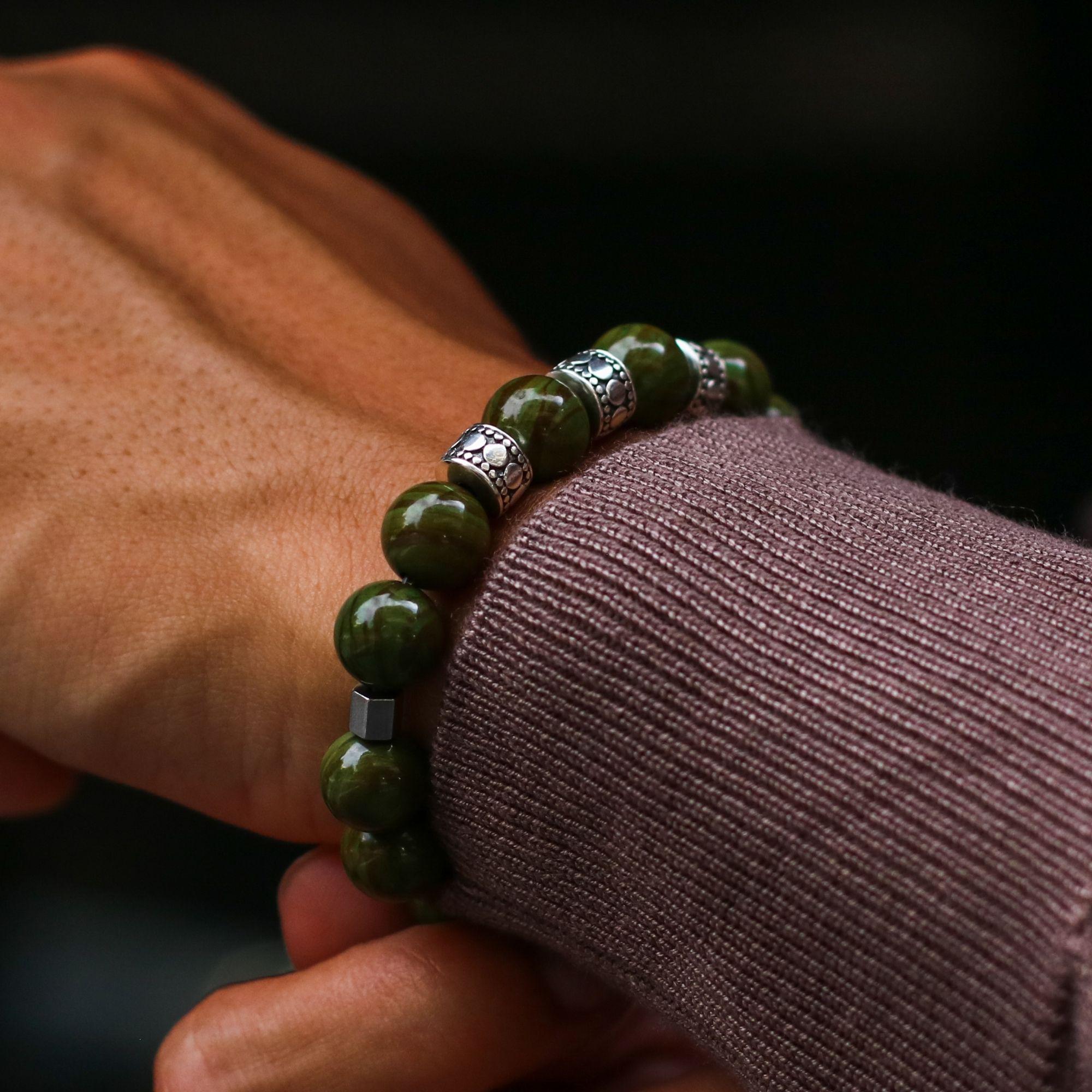mens stainless steel bracelets, mens silver bracelets, chakra bracelet, chakra stones, heart chakra, green jasper, jasper stone, men stone bracelet, men bracelet, bracelet for men, mens bead bracelet, men's accessories, beaded bracelets for men, mens beaded bracelets, silver bracelet, male bracelets, bracelet men, mens jewelry bracelet, handmade mens bracelets, men wear bracelet