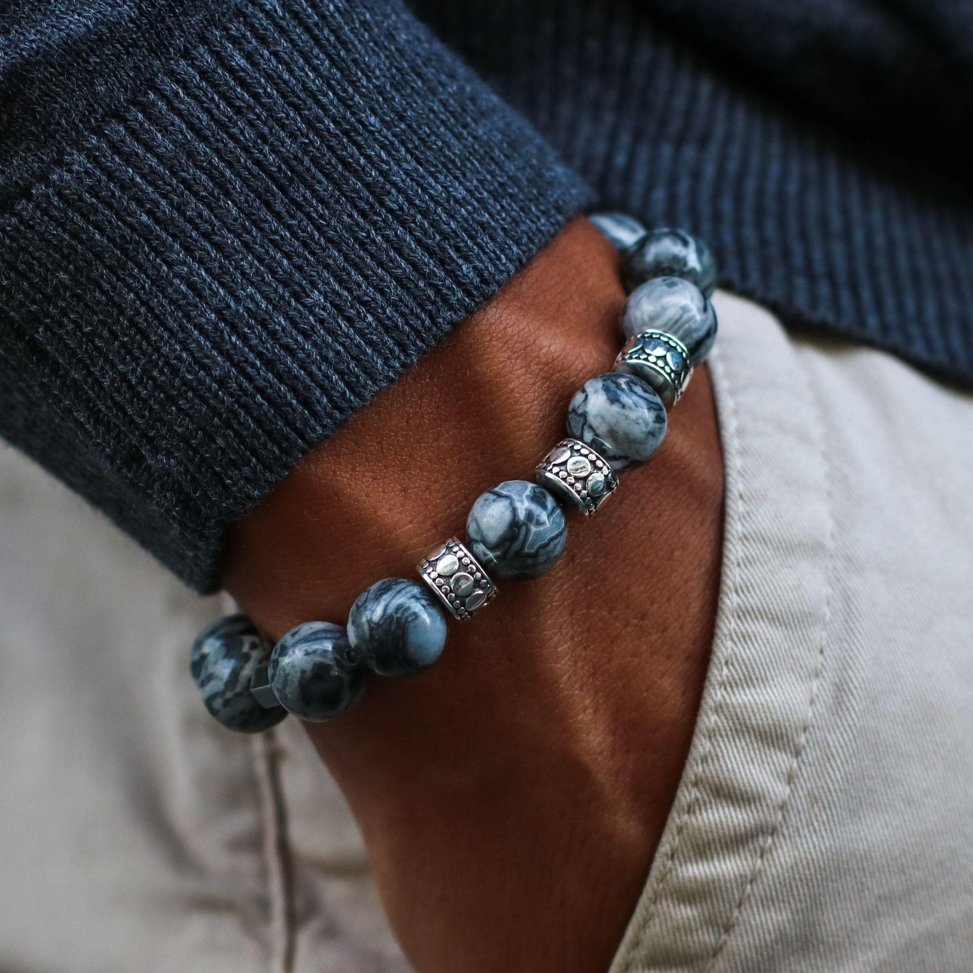 mens stainless steel bracelets, mens silver bracelets, chakra bracelet, chakra stones, crown chakra, picasso jasper, jasper stone, men stone bracelet, men bracelet, bracelet for men, mens bead bracelet, men's accessories, beaded bracelets for men, mens beaded bracelets, silver bracelet, male bracelets, bracelet men, mens jewelry bracelet, handmade mens bracelets, men wear bracelet