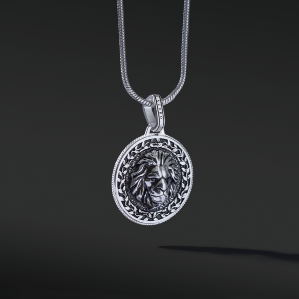 Lion Silver Pendant Necklace | 925 Silver Lion Pendant For