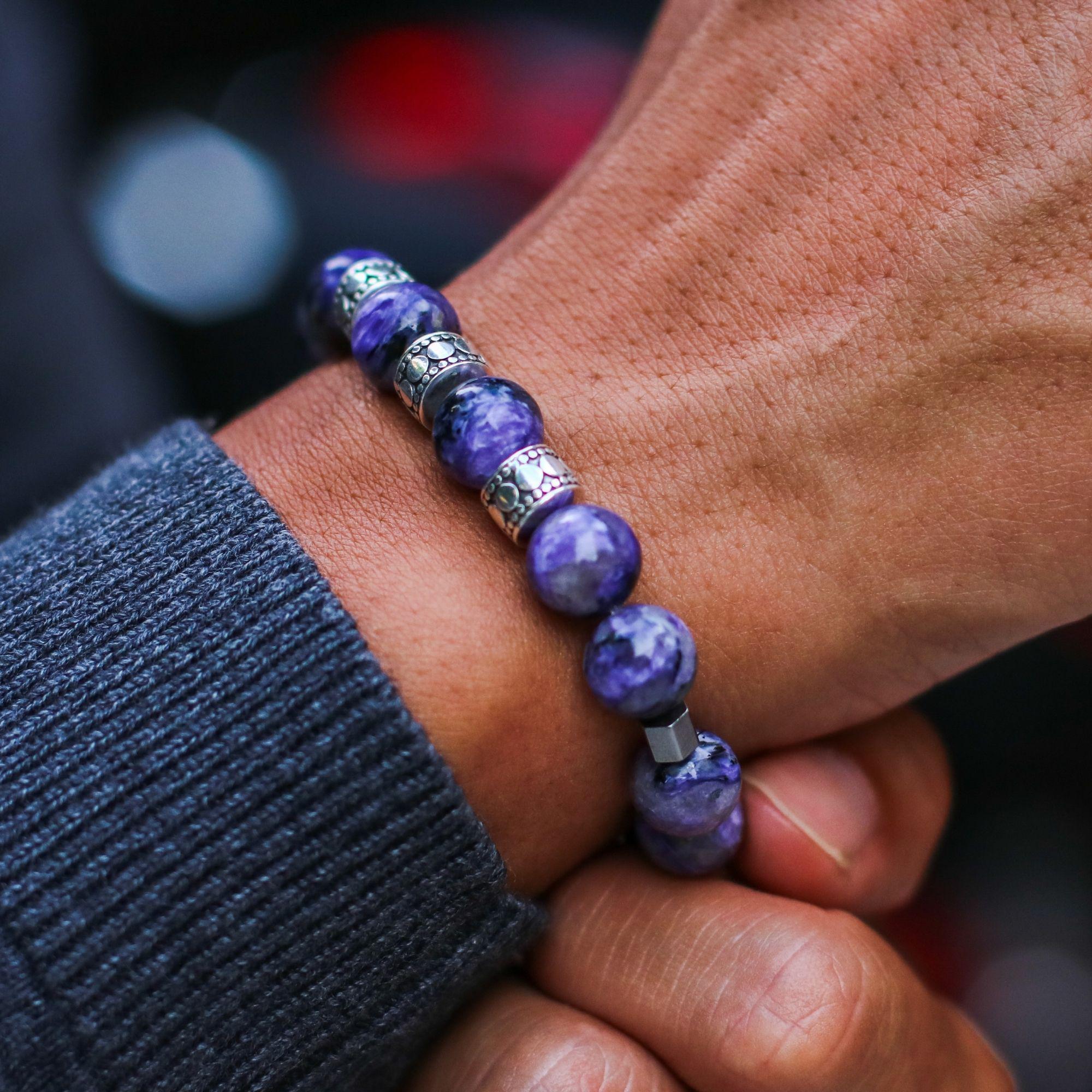 mens stainless steel bracelets, mens silver bracelets, chakra bracelet, chakra stones, third eye chakra, charoite stone, men stone bracelet, men bracelet, bracelet for men, mens bead bracelet, men's accessories, beaded bracelets for men, mens beaded bracelets, silver bracelet, male bracelets, bracelet men, mens jewelry bracelet, handmade mens bracelets, men wear bracelet