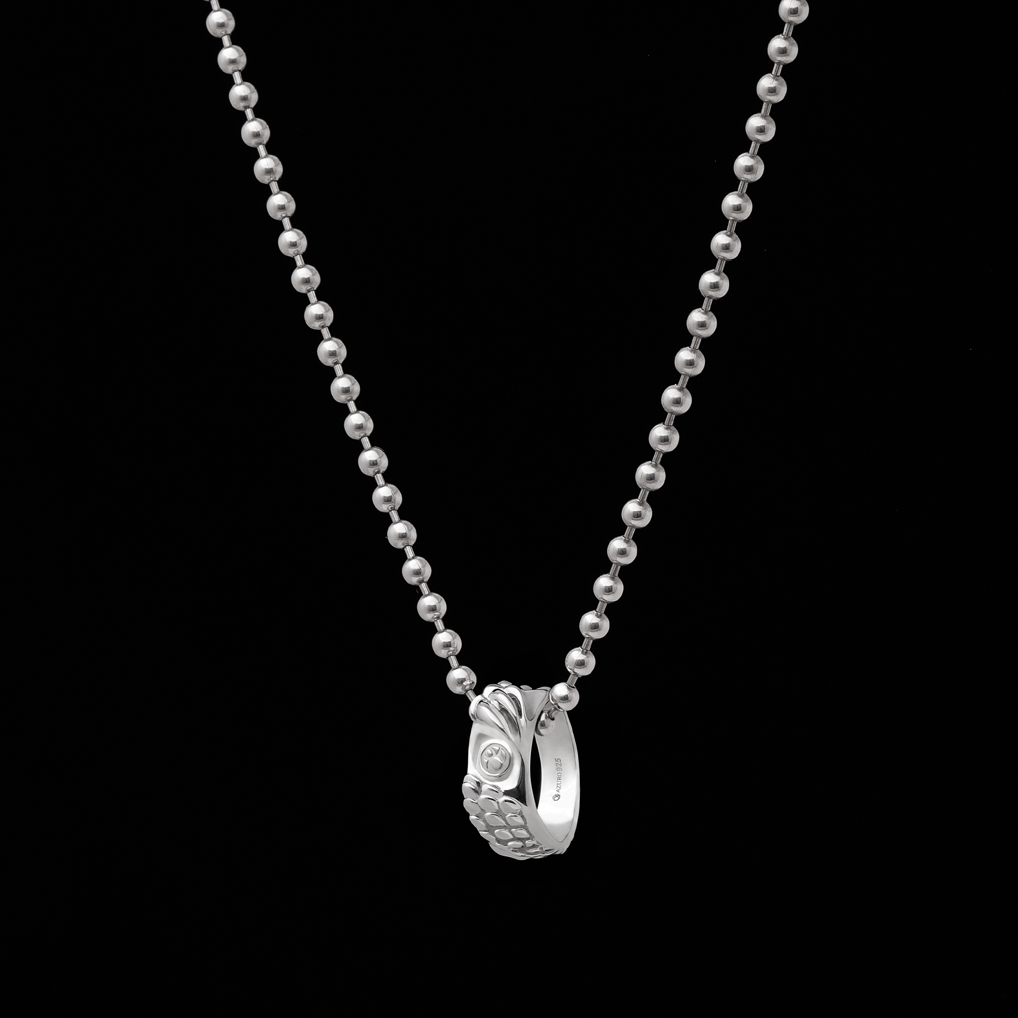 Dragon Claw Ring is an iconic ring collection in Azuro Republic. Handcrafted over 70 hours on solid silver creates a one-of-a-kind men's Wing Ring. Dragon Claw Ring can mix with our classic snake chain into an Angel Wing Necklace. If you are looking for a handcrafted Dragon Claw Ring of top quality, you should not miss Azuro Republic men's Ring & Necklace collection.