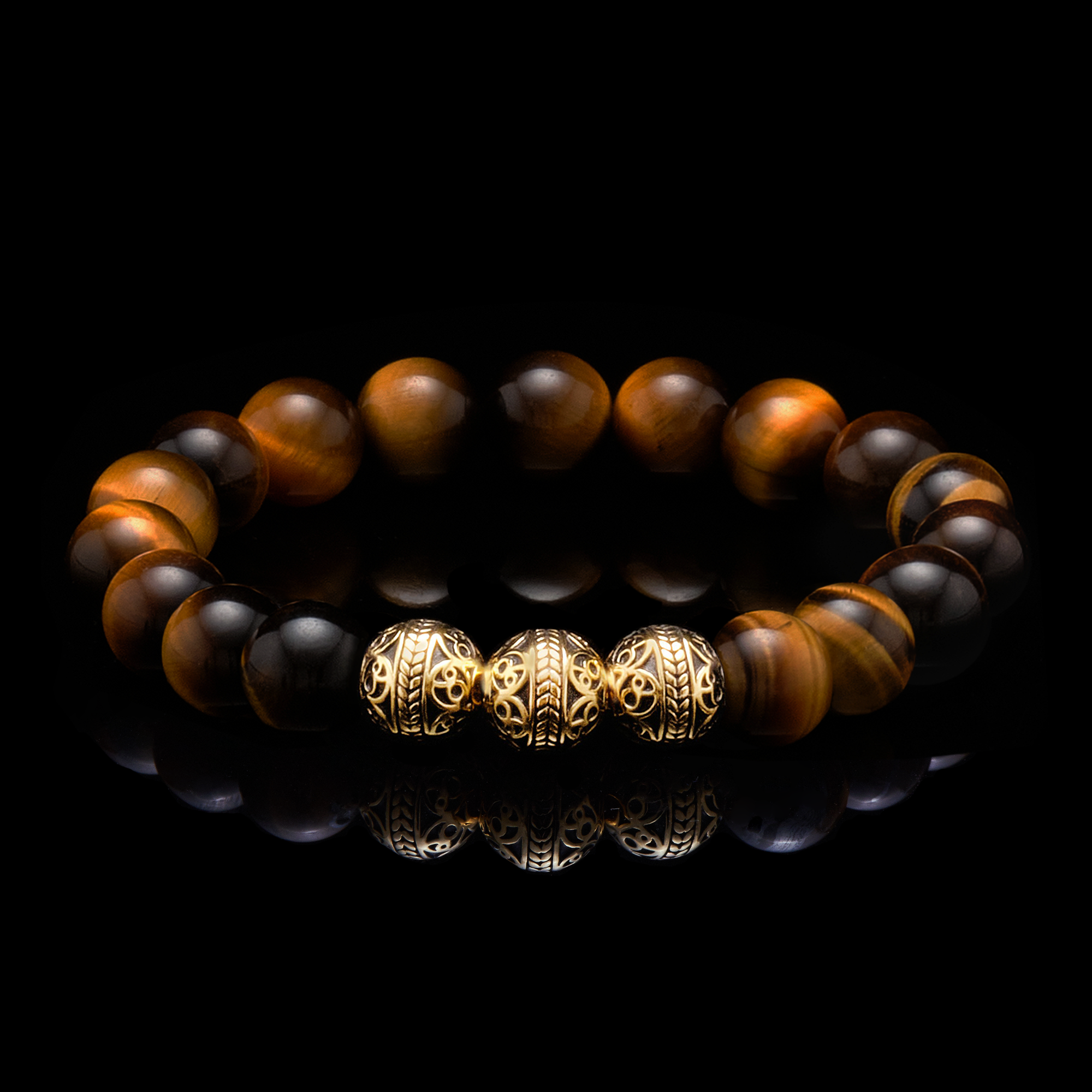 Classic Gold African Red Tiger cheapest Eye Mens Beaded Luxury Bracelet