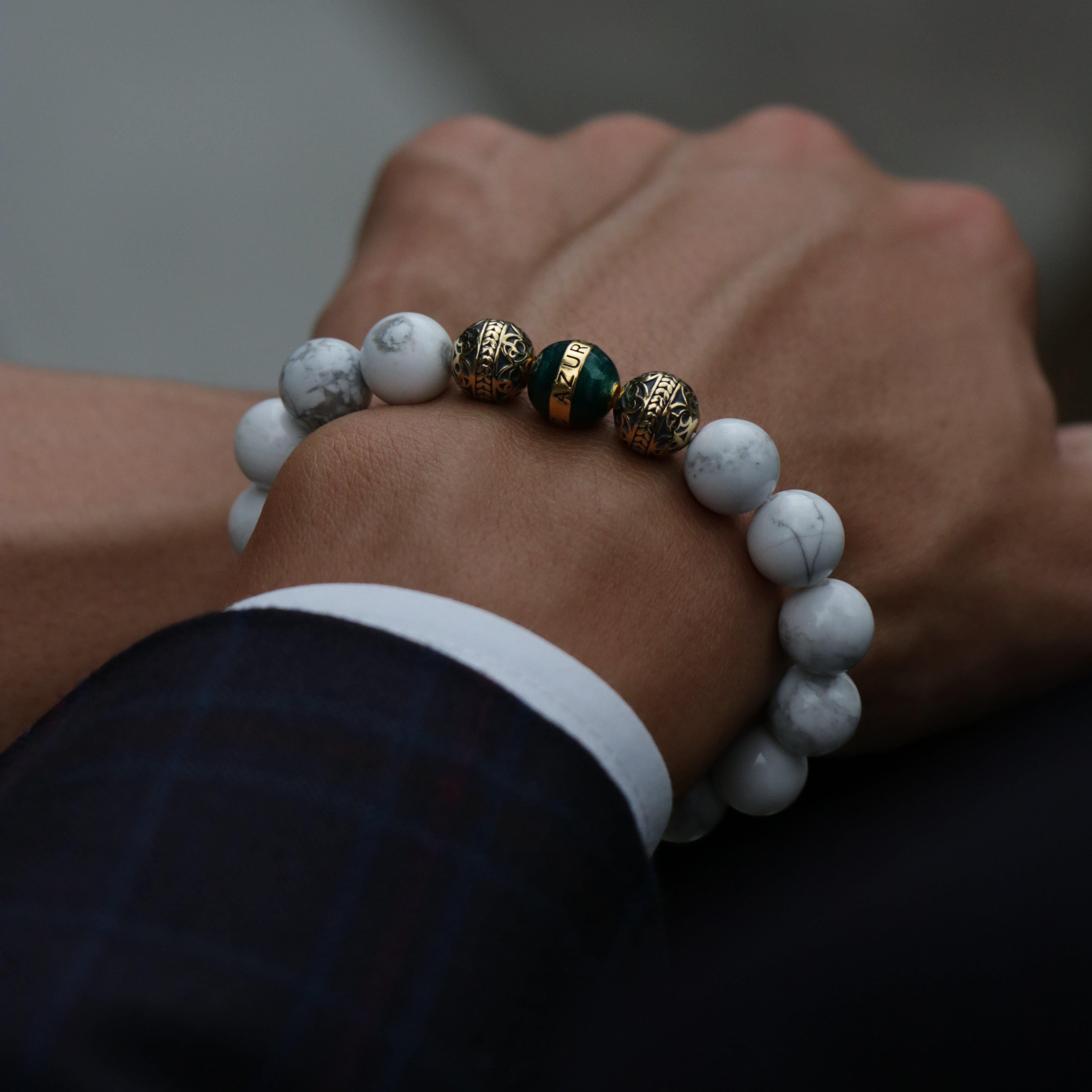 howlite meaning, howlite stone, white howlite, white howlite meaning, howlite beads, blue howlite meaning, howlite gemstone, howlite jewelry, howlite stone meaning, dyed howlite, men accessories, must have accessories, beaded bracelets, men beaded bracelets, man bead bracelet, enamel jewelry, enamel bracelet, enameled charms, enamel jewelry making, custom enamel charms, men stone bracelet, men bracelet, bracelet for men, turquoise, turquoise jewelry, turquoise stone, throat chakra, healing, healing power