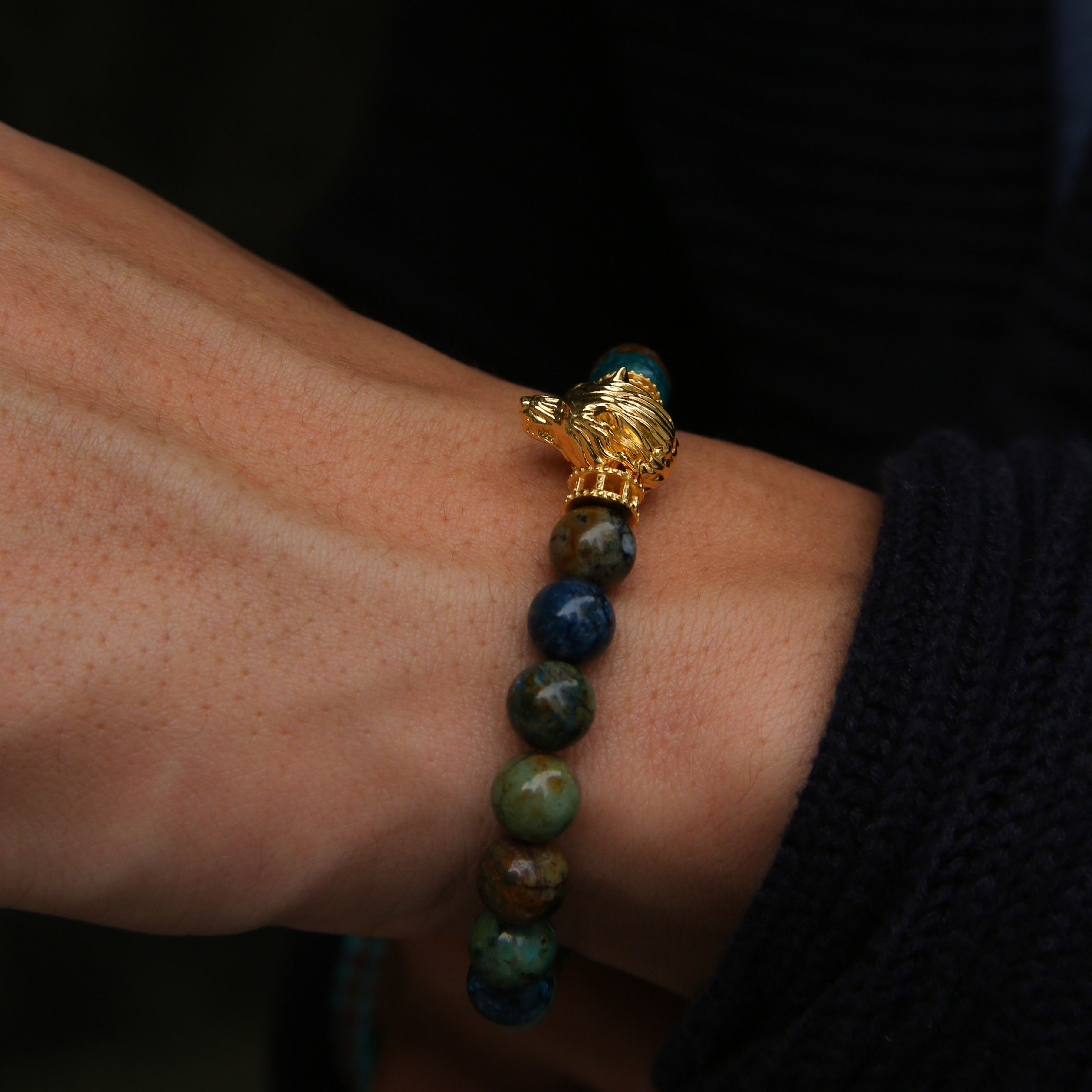 wolf bracelets, gold bracelets for men, wolf pendant, wolf jewelry, silver wolf jewelry, 925 silver beaded bracelet, animal jewelry for men, beaded bracelets for men, mens beaded bracelets