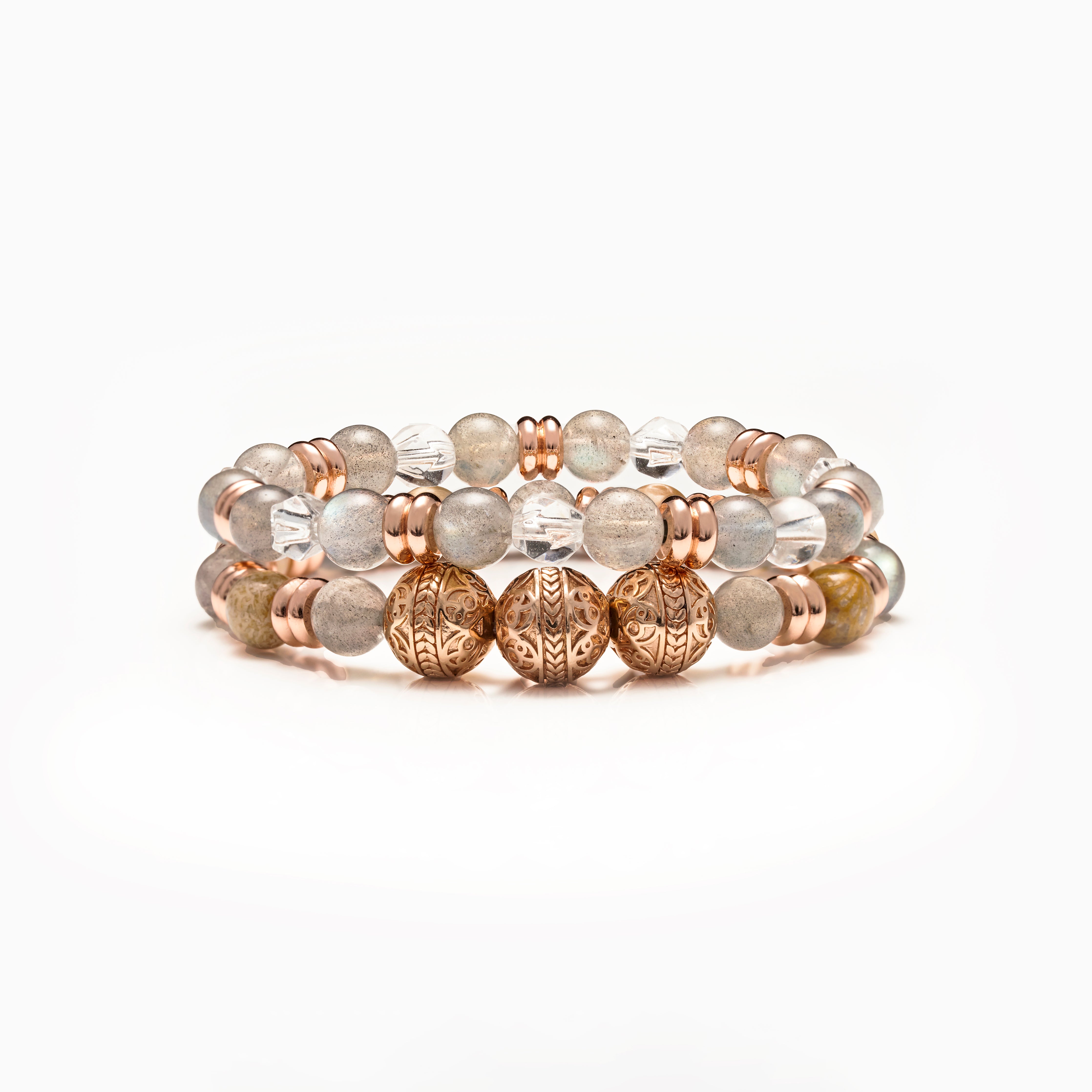 gemstones bracelets, stack bracelets for women, women bracelets, beaded bracelets, rose gold beaded bracelets, rose gold bracelets for women.