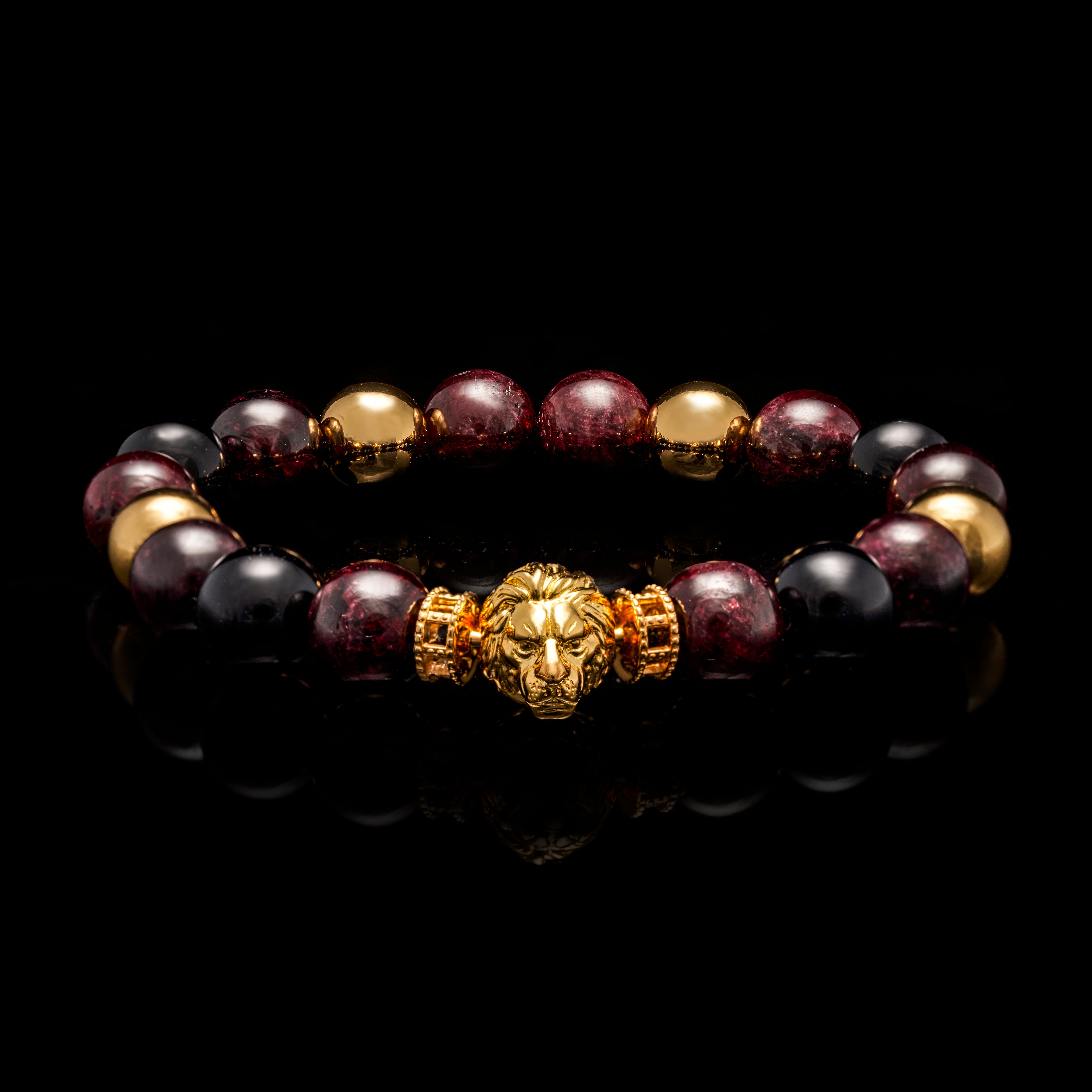 lion bracelets, lion bracelets for men, lion beaded bracelets, animal bracelets, garnet bracelets for men, obsidian beaded bracelets, lion beaded bracelets.