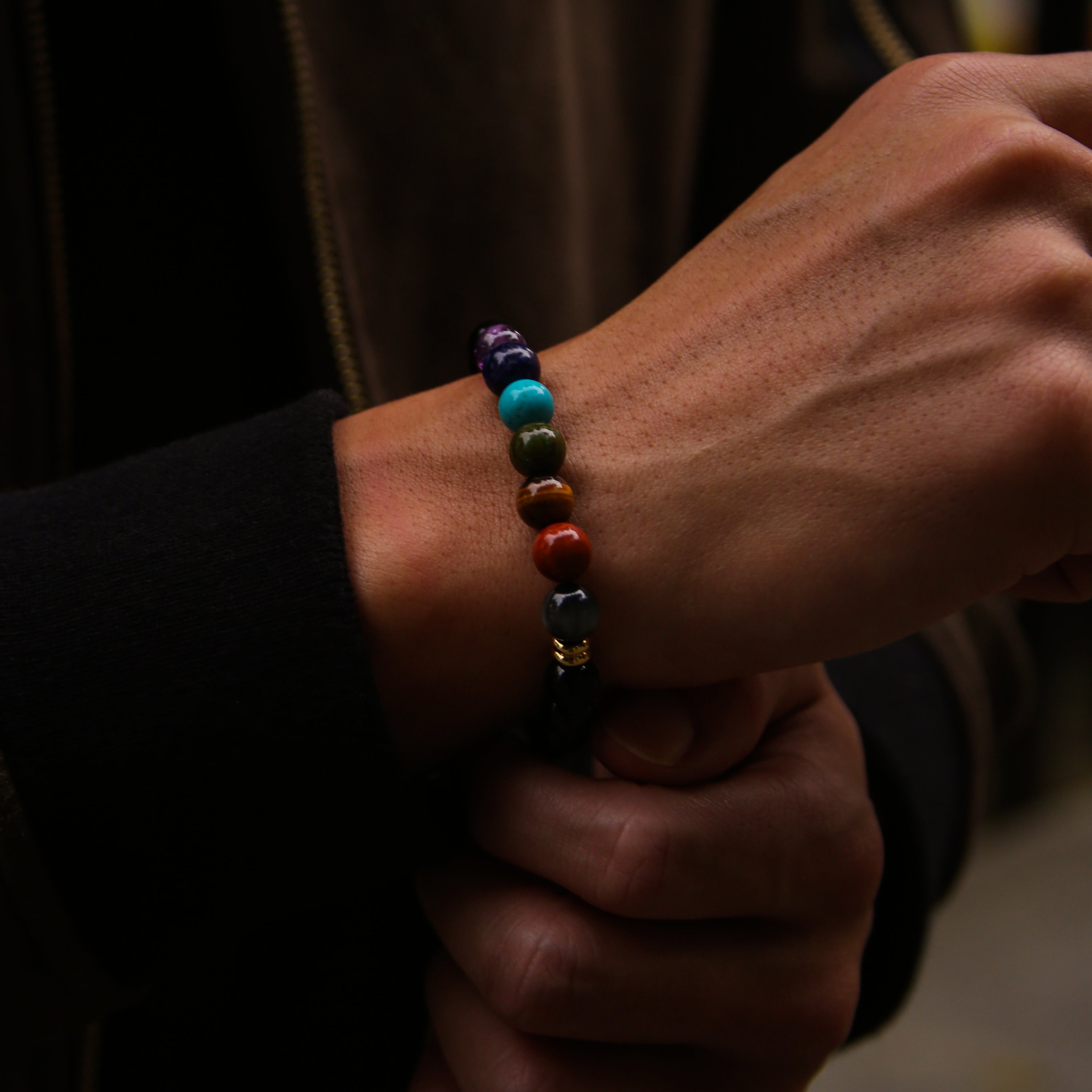 gold beaded chakra bracelets, mens gold bracelets, 7 chakra bracelets, chakra bracelet, chakra stones, jasper stone, red jasper bracelet, lapis lazuli bracelet, green jasper bracelet, men stone bracelet, men bracelet, bracelet for men, mens bead bracelet,