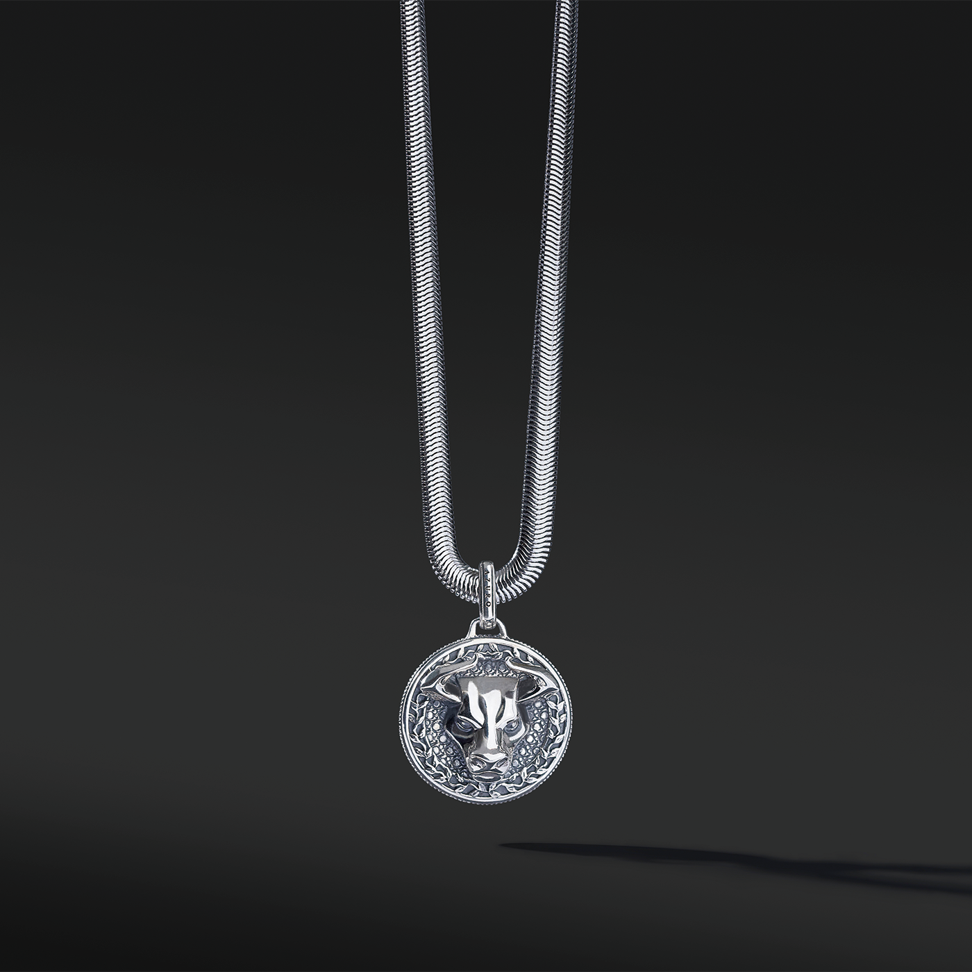 Bull silver pendant necklace in many cultures means prosperity, wealth, and it also means family and union. A bull silver pendant gives a solid appearance to a man. The fine polishing of the horns completes the sharpness of this creation. Azuro put together a collection of Bull pendants and bracelets.