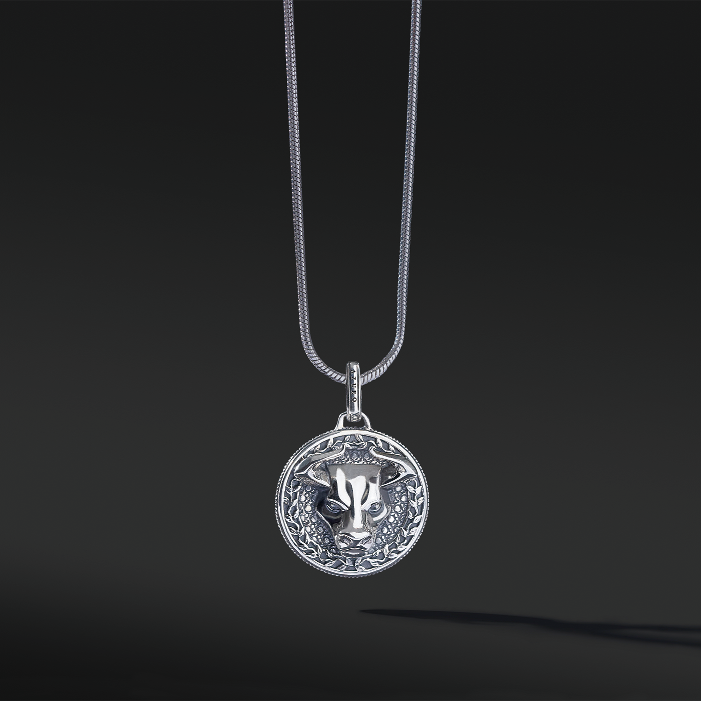 Bull silver pendant necklace in many cultures means prosperity, wealth, and it also means family and union. A bull silver pendant gives a solid appearance to a man. The fine polishing of the horns completes the sharpness of this creation. Azuro put together a collection of Bull pendants and bracelets.