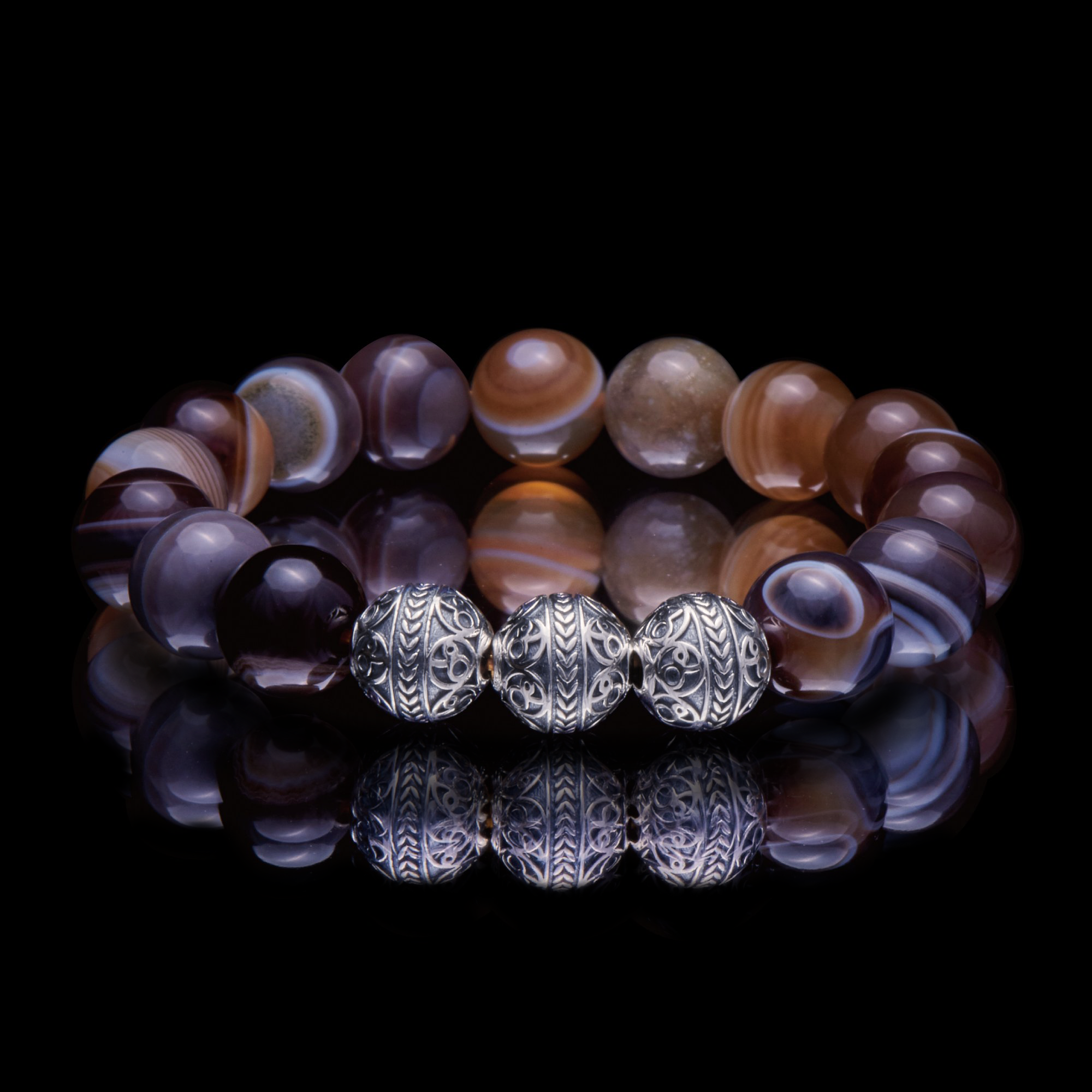 Brown agate bracelet sales