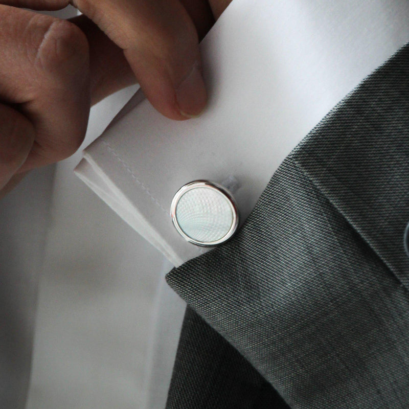 mens sterling silver cufflink designed by Azuro Republic, select suit cufflinks for men with gemstone cufflink men accessories
