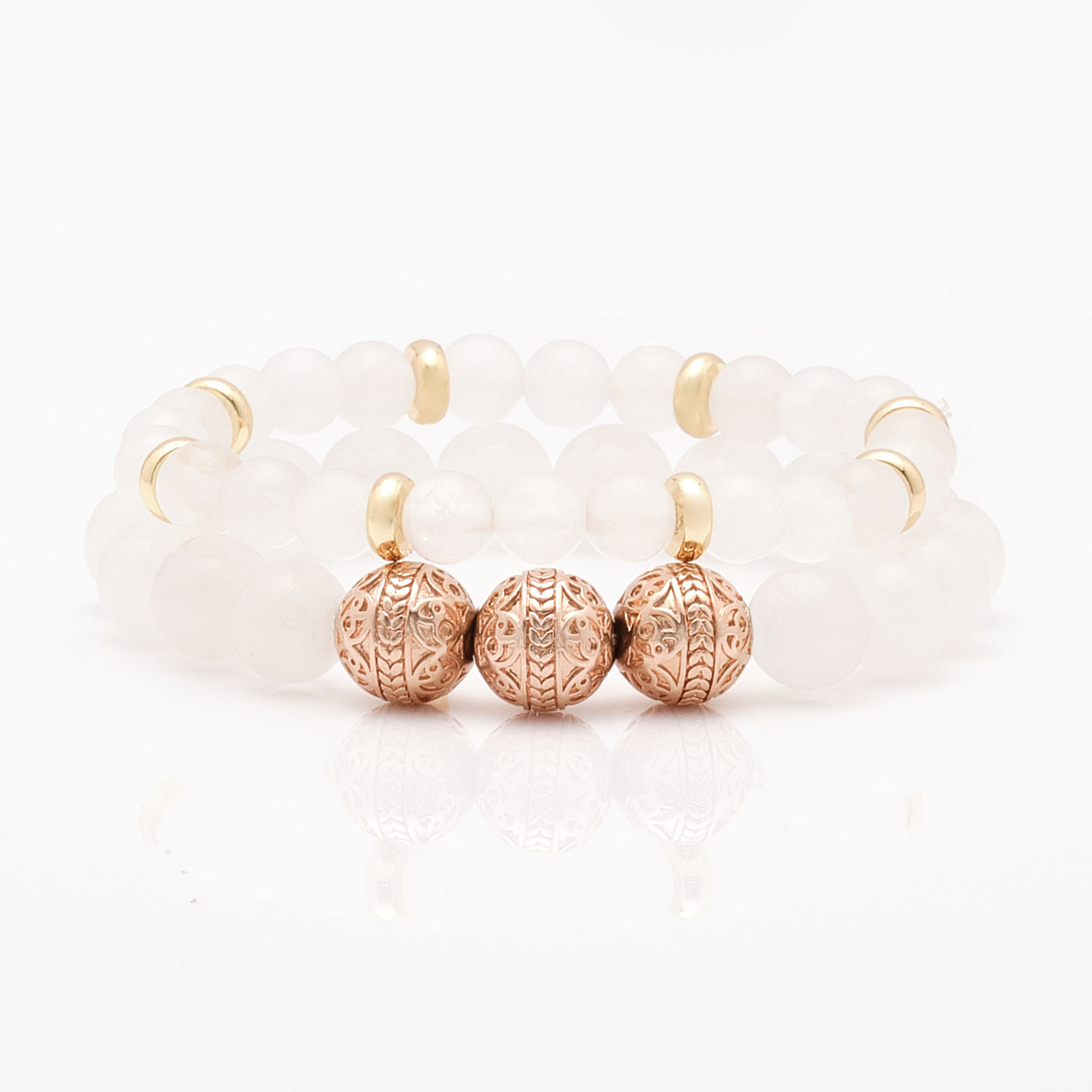 Women's beaded bracelets, Rose gold white jade bracelet, howlite bracelets, white jade bracelets, Stack bracelets, women's silver bracelets, women's gold bracelets, jewlery for women, women's crystal bracelets, healing crystals bracelets for women, women jewelry