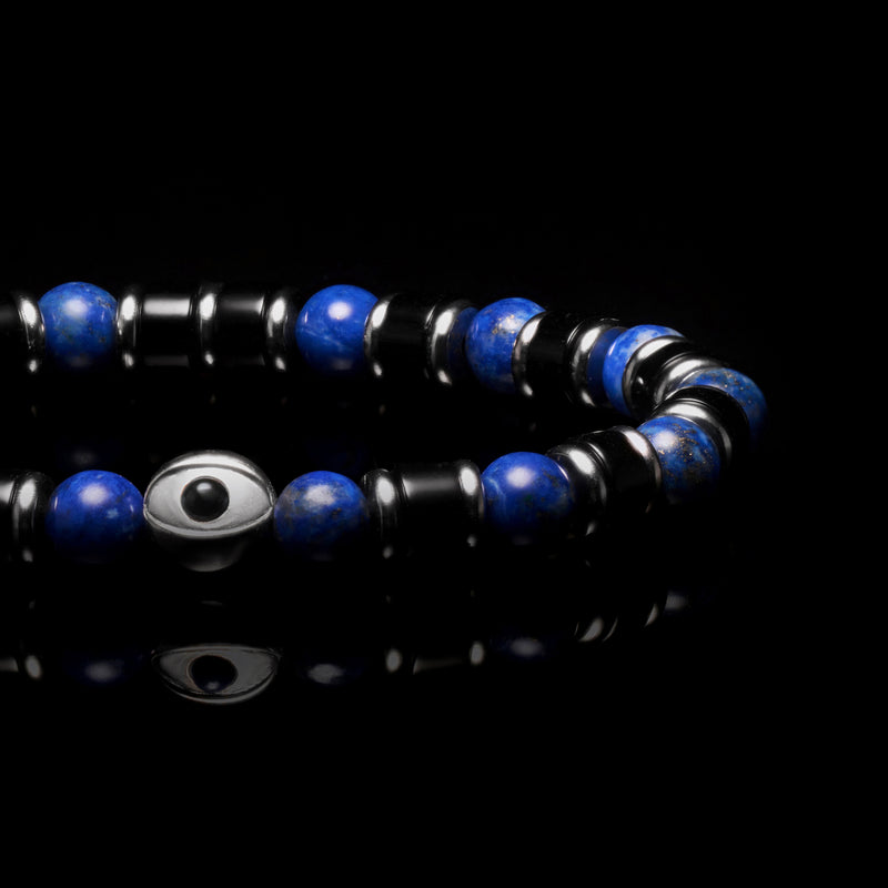 Evil Eye bracelet, Beaded bracelet, Lapis lazuli bracelet 