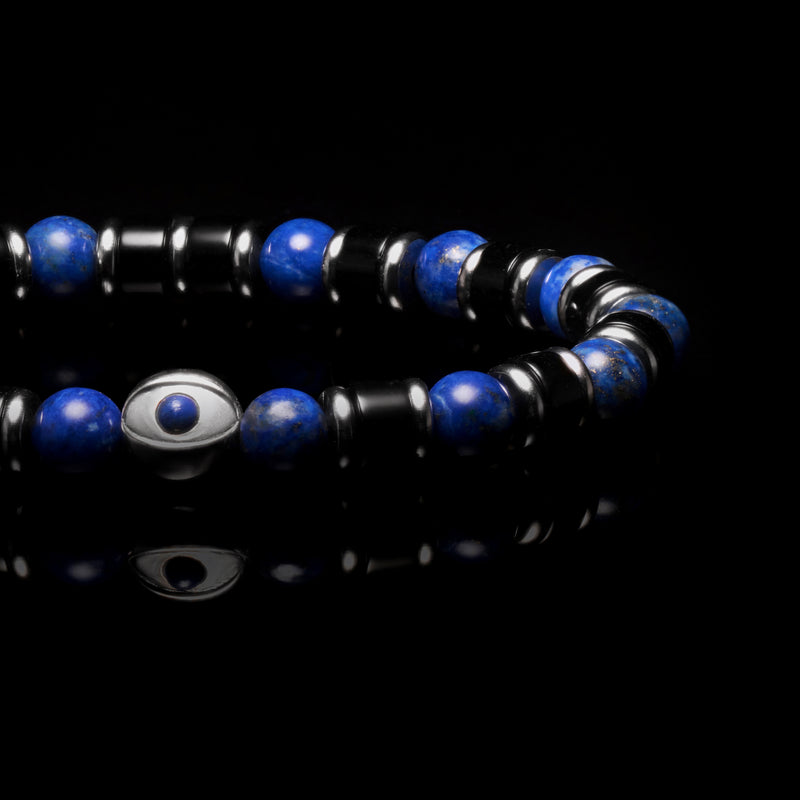 Evil Eye bracelet, Beaded bracelet, Lapis lazuli bracelet 