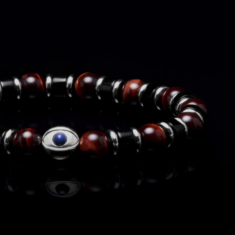 Evil Eye bracelet, Beaded bracelet, tiger eye beaded  bracelet 